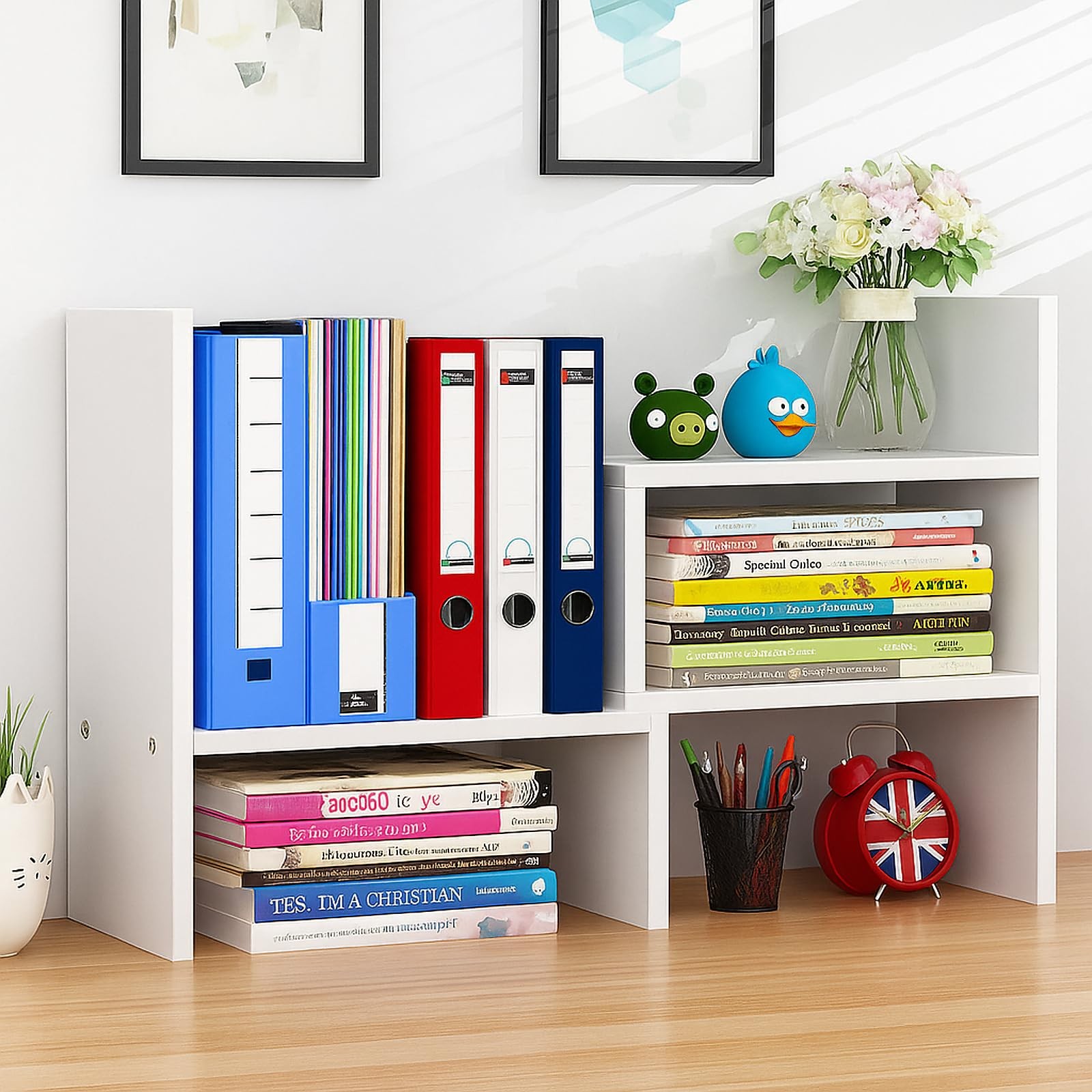 IUSEIT Desktop Shelf 17.3 inches (L) x 8.6 (W) x 3.5 (H), White