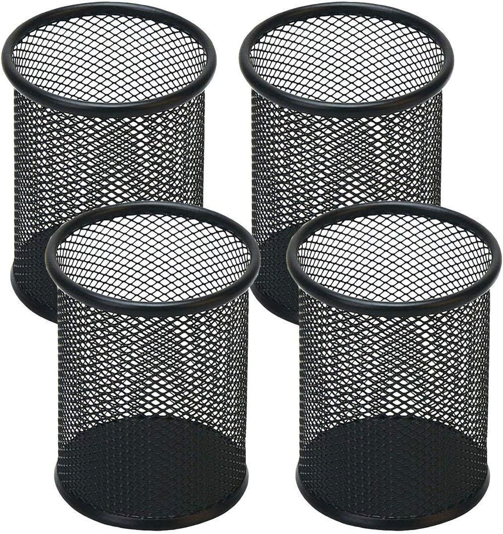 Lightweight Aluminum Pencil Holder Set: 4 Cylindrical Organizers for Desk