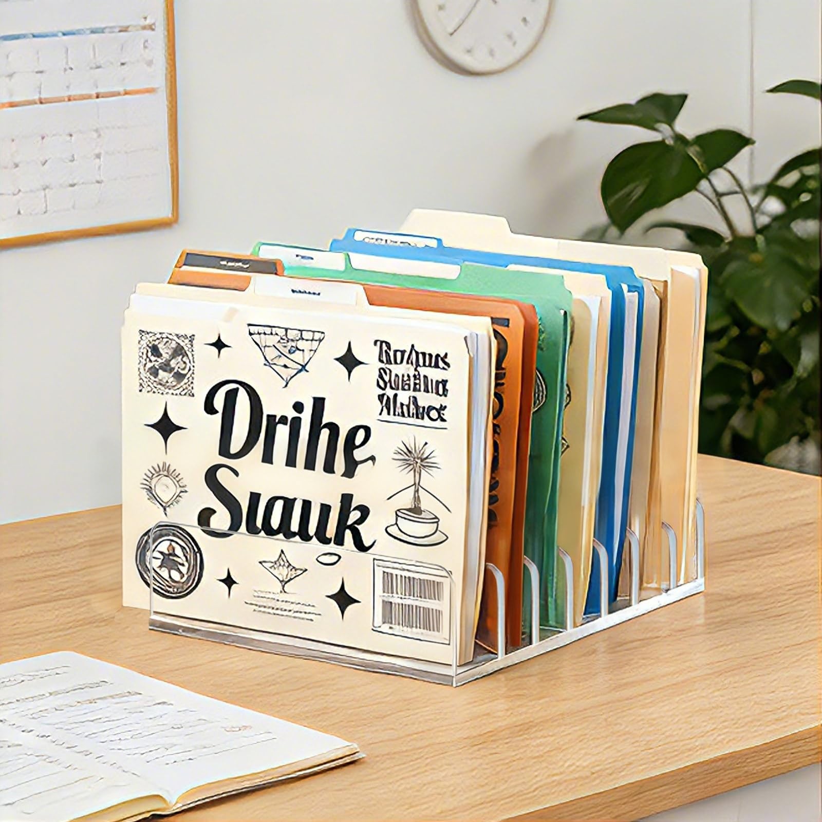 2 Pcs Acrylic File Organizer,7 Slots Desktop File Sorter Organizer,Paper Orga…