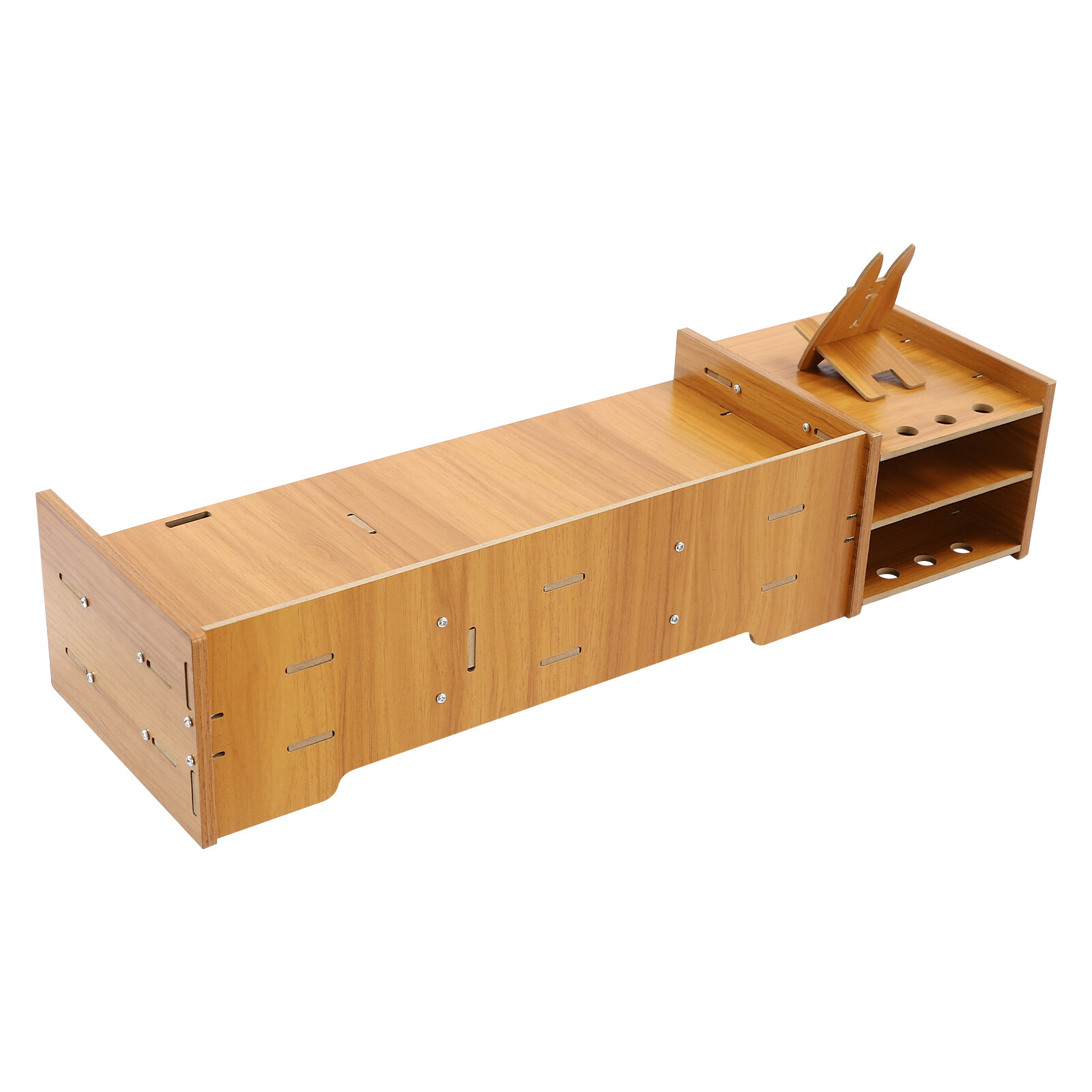 Multifunctional Monitor Stand Riser with Drawer, Storage Compartments, MDF