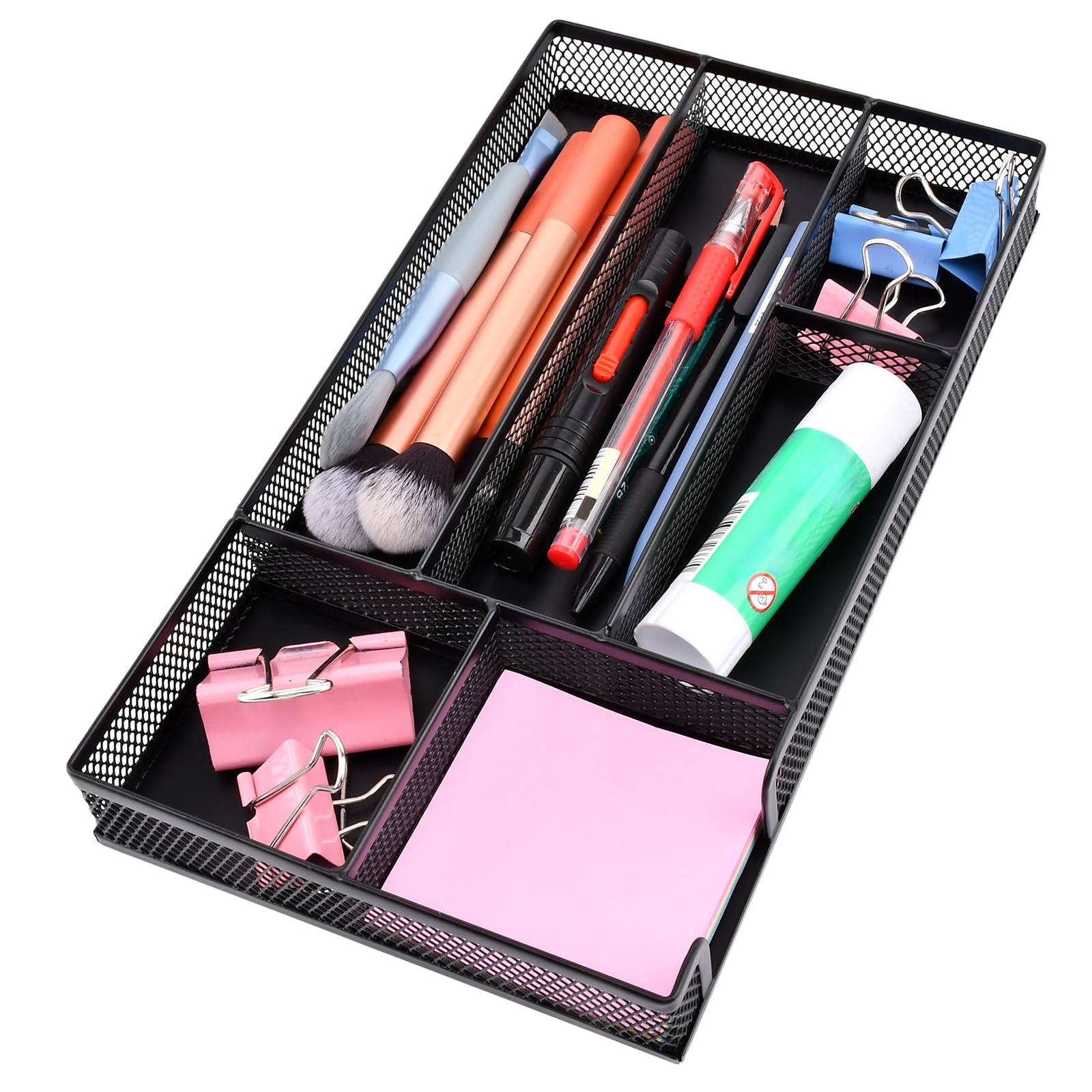 Loyanger Desk Drawer Organizer, Office Metal Mesh Divider Black