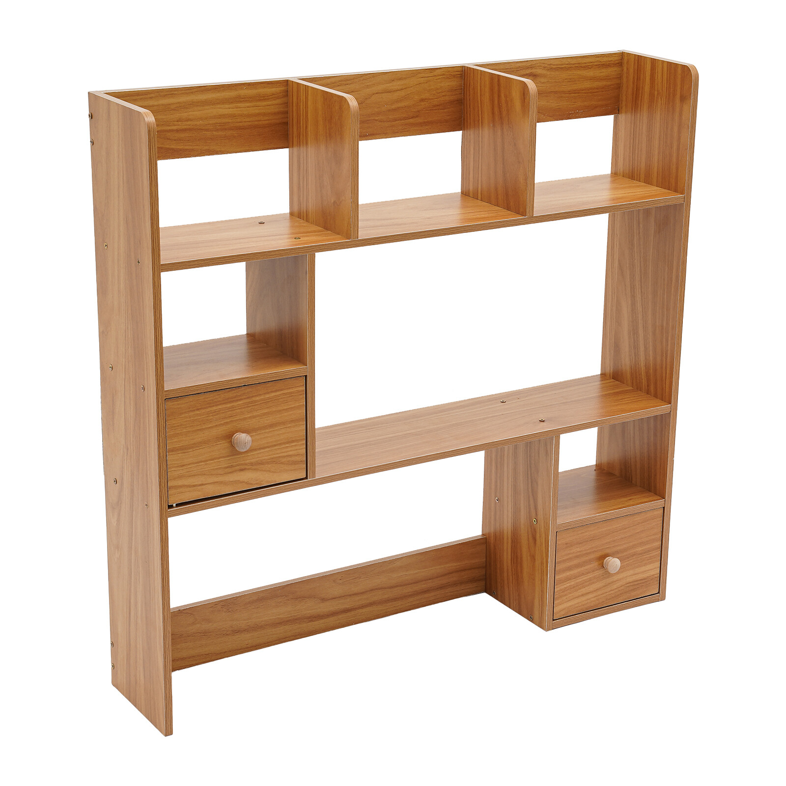 Pine Color Desktop Bookshelf Modern Storage Organizer Home Office Desk Organizer