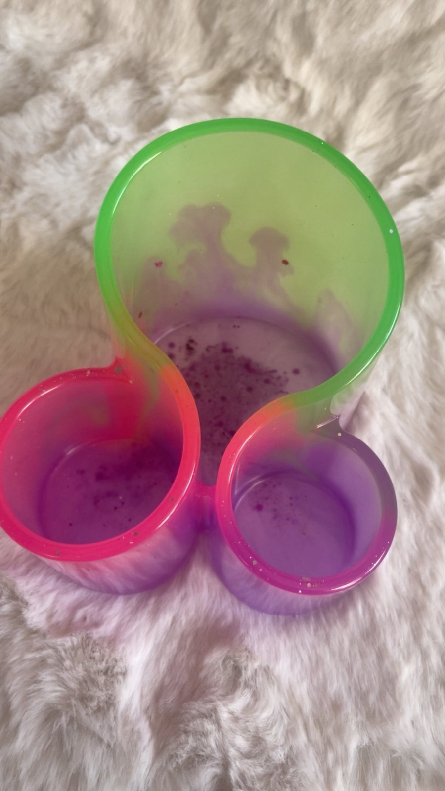 Custom Made pencil holder pink, purple, and green Desk Organizer EPOXY RESIN