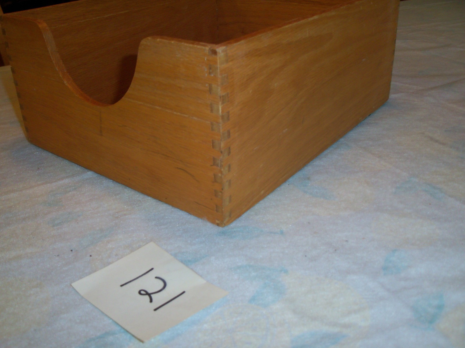 Vintage Hedberg 821 Large Tall Wood Desk Tray Letter File Dovetail Organizer USA