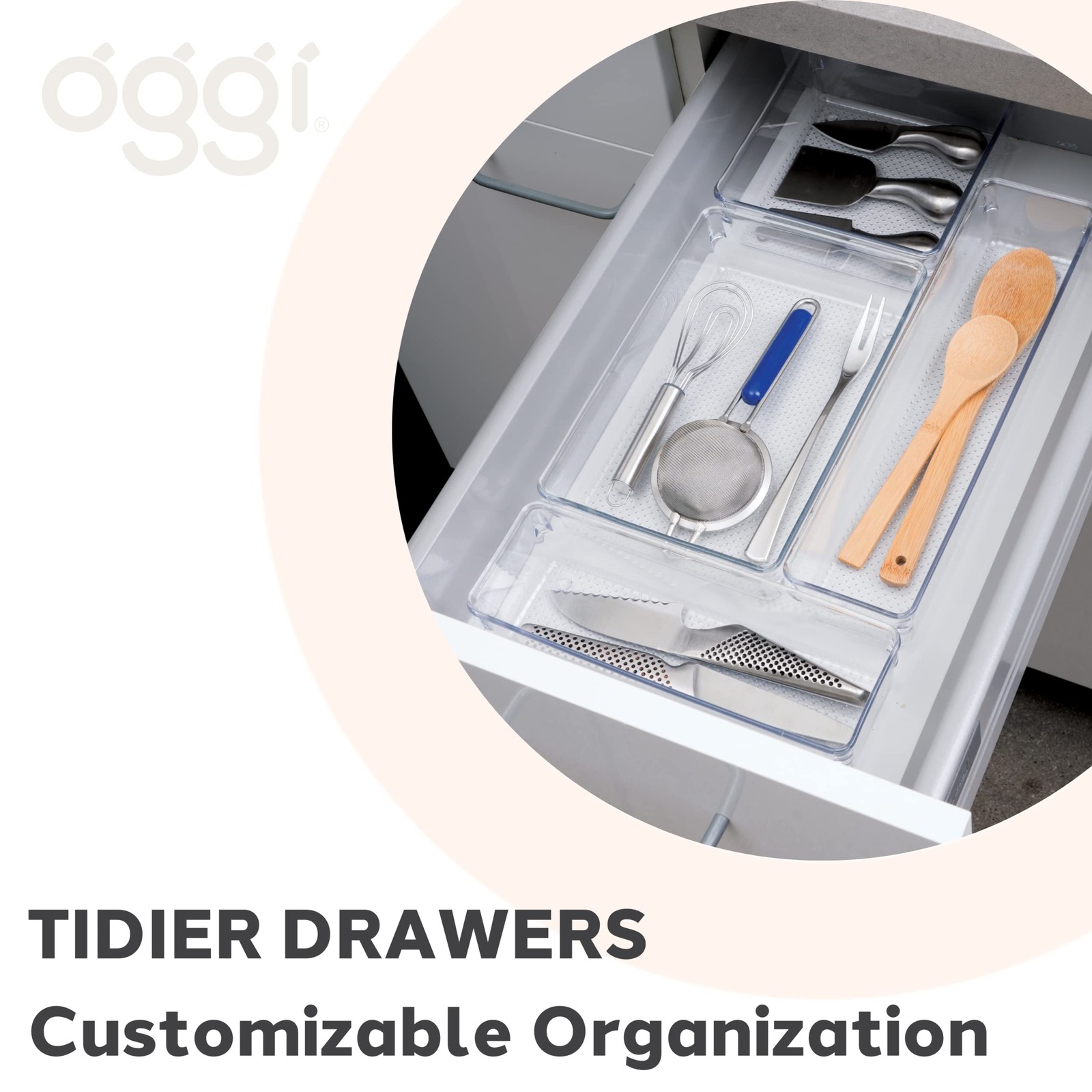 Oggi Clear Drawer Organizer – 3″ X 12.5″ – Ideal for by 12″,
