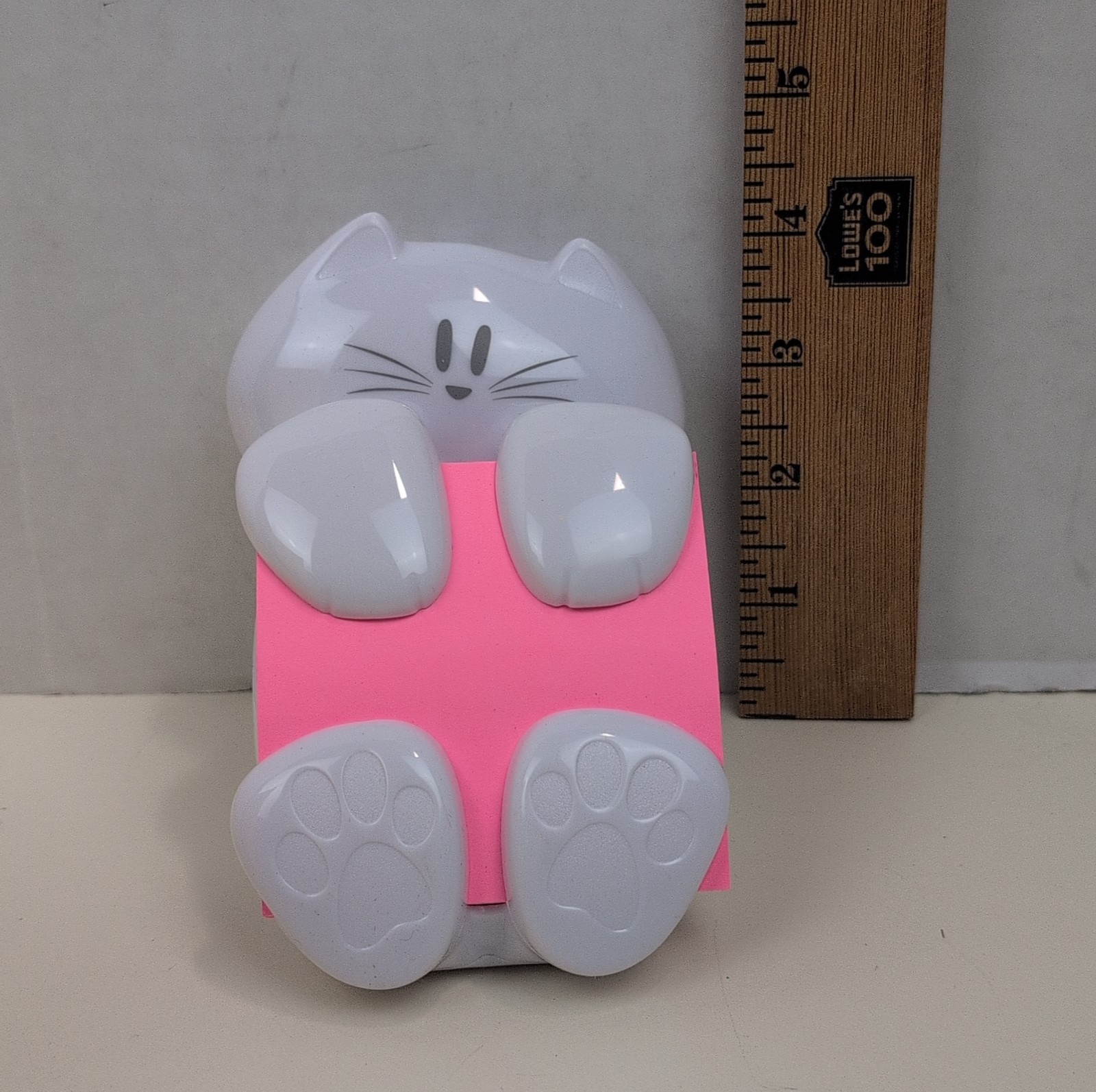 3M Post-it Cat Note Dispenser Super Sticky 3×3 Memo Holder Pink White Desk Decor