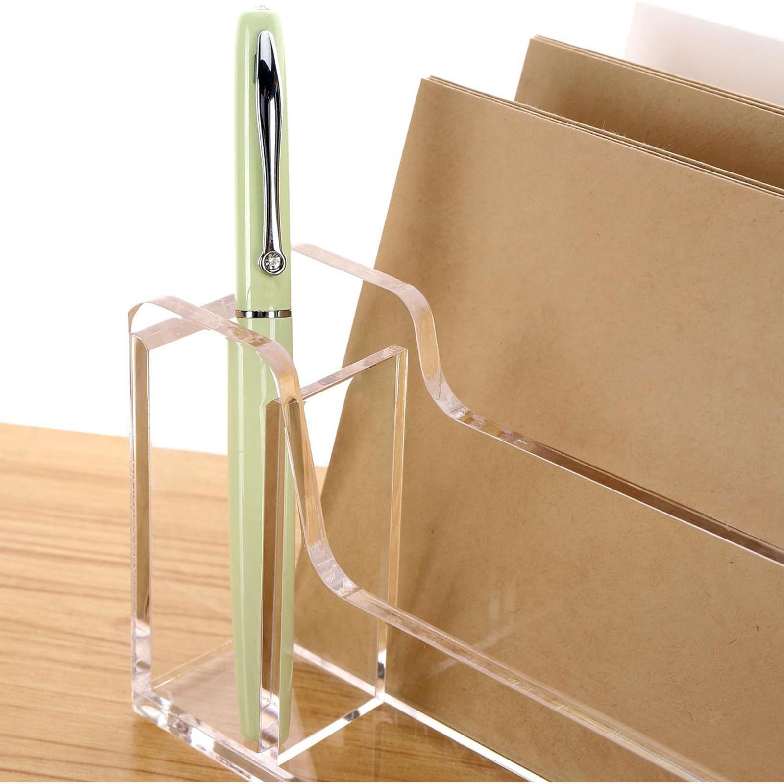 Acrylic Desk File Organizer Desktop File Folder Organizer Lightweight File