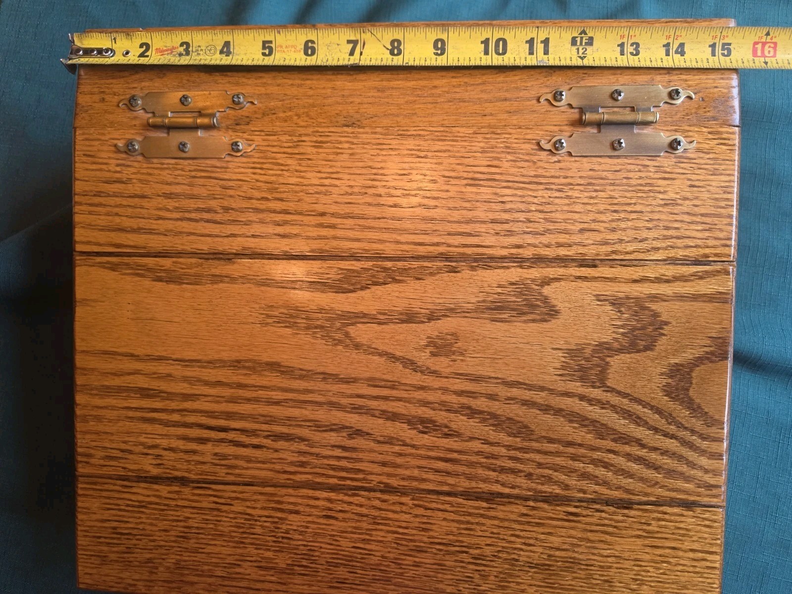Vtg Wooden Lap Writing Desk Slant Tilt Top Hinged Storage Portable READ