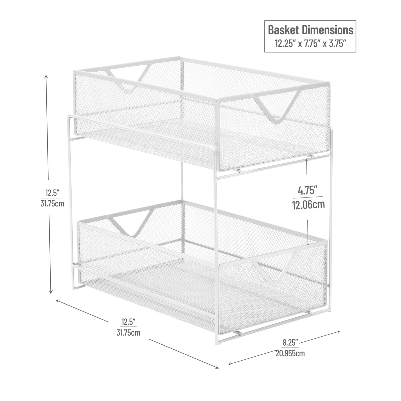 Mind Reader Accessory Organizer, Supply 8.25″ L x 12.5″ W x H, White