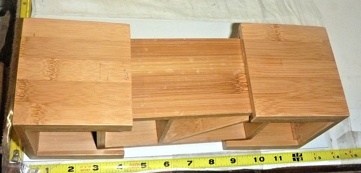 Small Bamboo 5-Slot DESKTOP Expandable Organizer/Caddy ~4H x 4W x 7½-11½”L