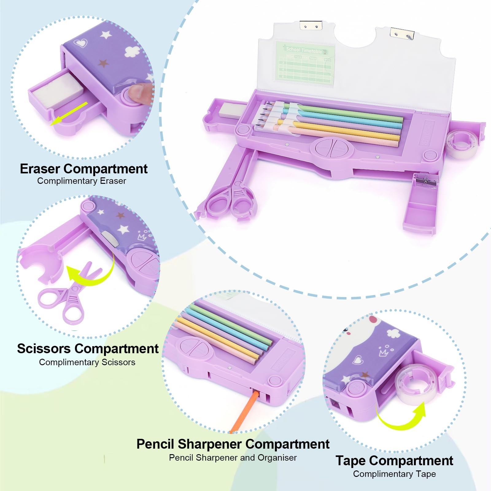 Multifunction Pencil Case for Kids Boys Girls, Cute Cartoon Pop Up Pencil Box…