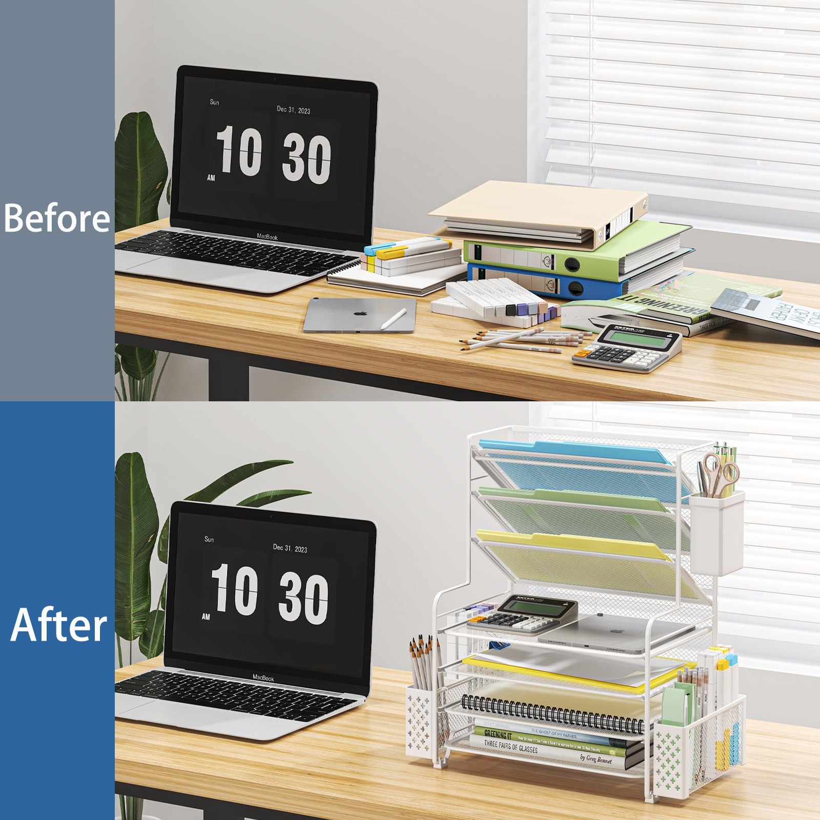 Simple Trending 7 Tier Desk File Organizer Letter Tray Paper Organizer Pen