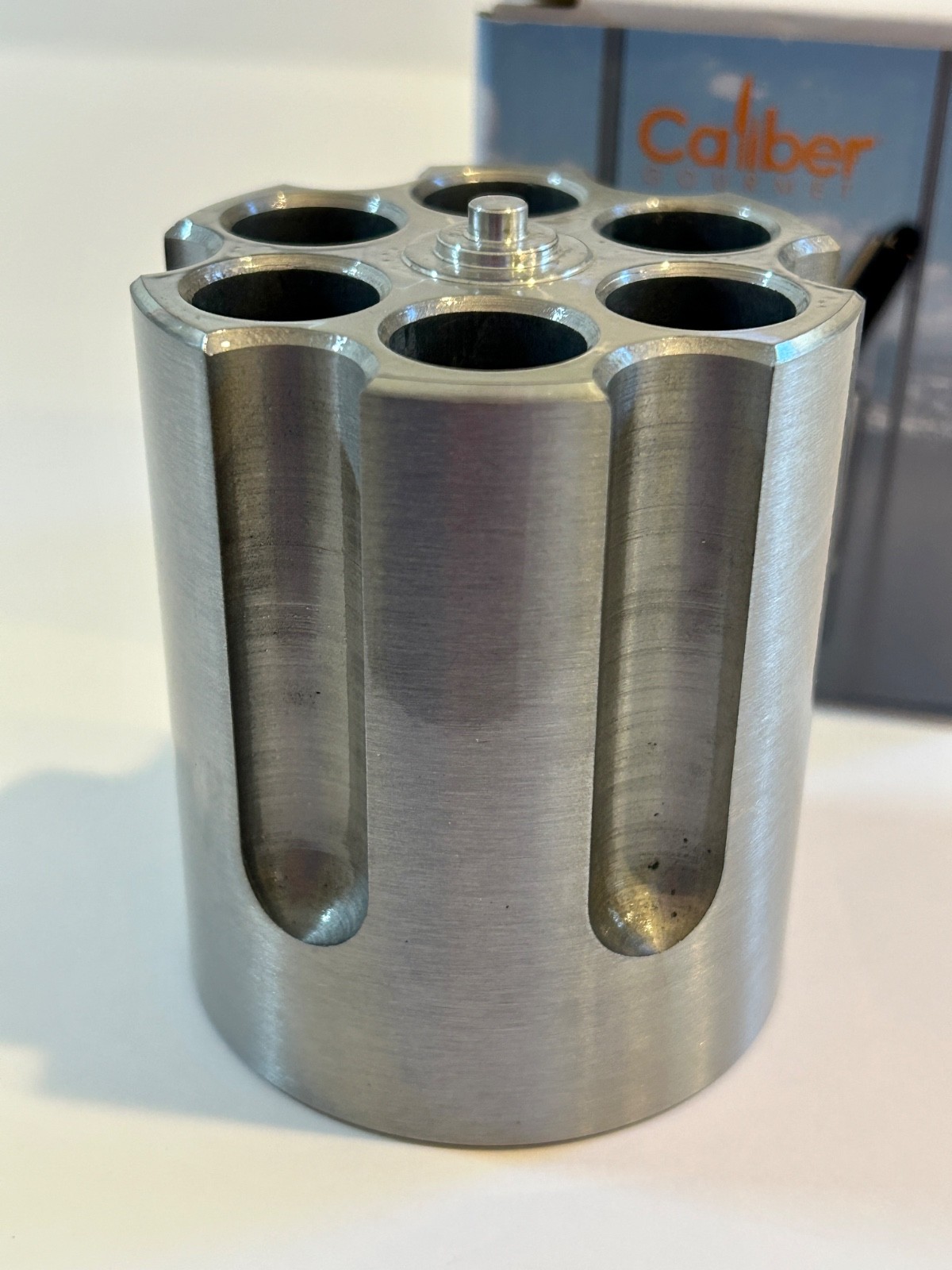 Revolver Gun Cylinder Pen & Pencil Holder – Aluminum – For Desktop – In Box