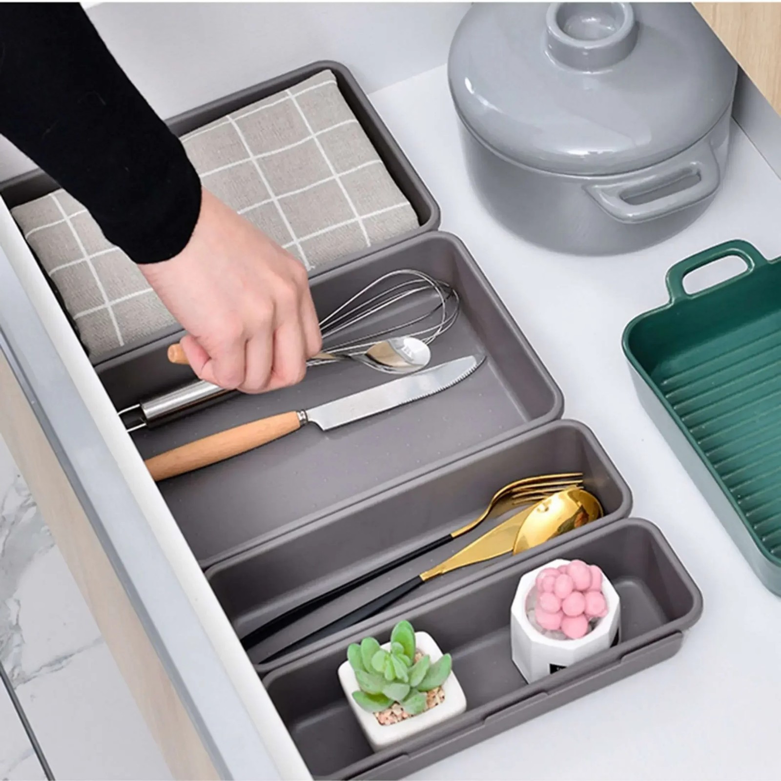 15 PCS Interlocking Desk Drawer Organizer Separator for Office,Bathroom,Kitch***