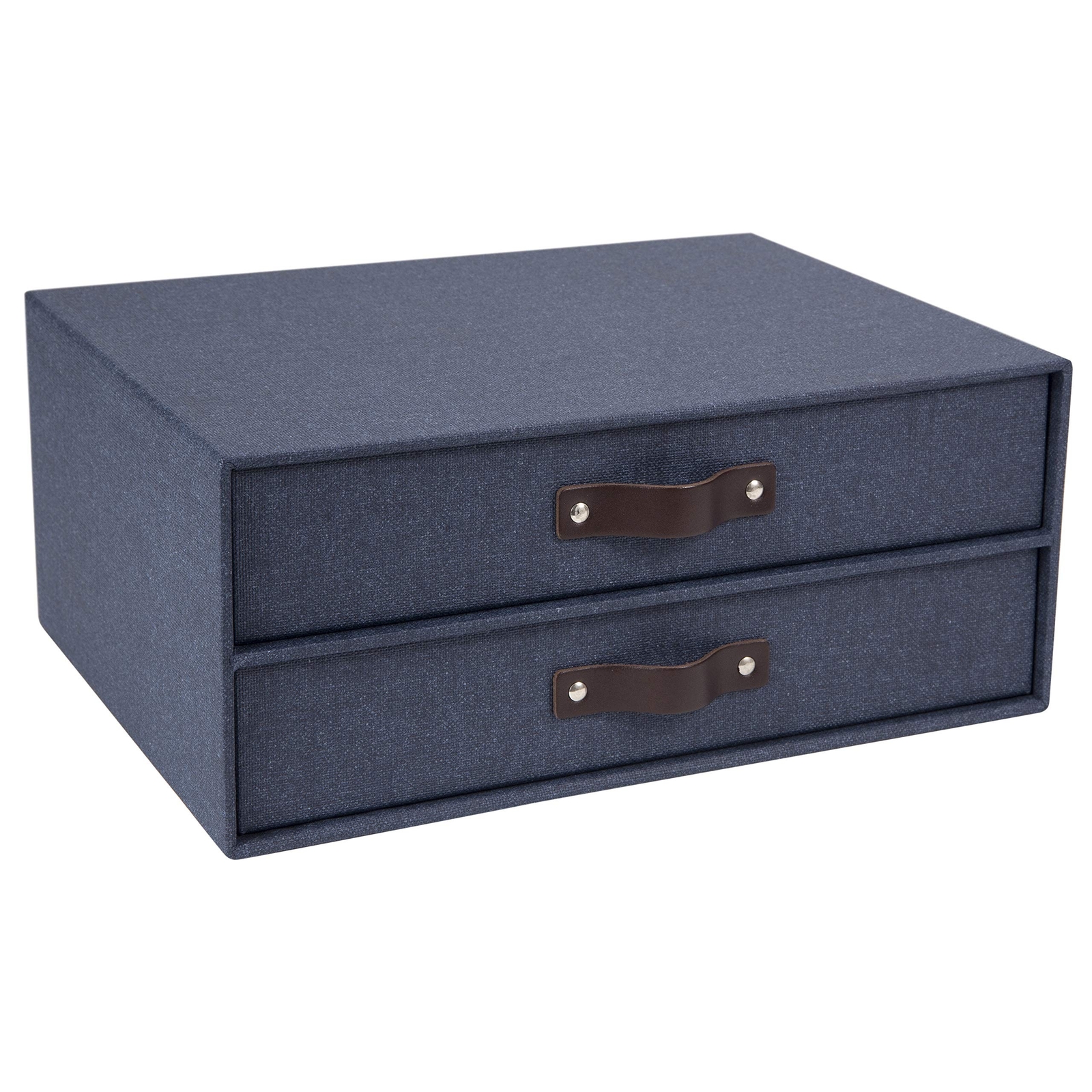 Bigso Box of Sweden Birger 2-Drawer Canvas Fiberboard Easy Pull Handle Docume…