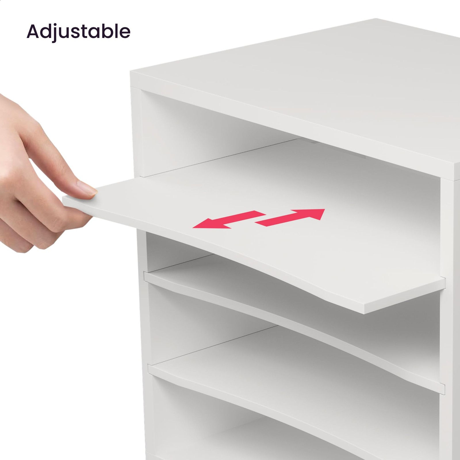4-Tier Paper Organizer for Desk White Stackable Letter Paper Tray Sorter