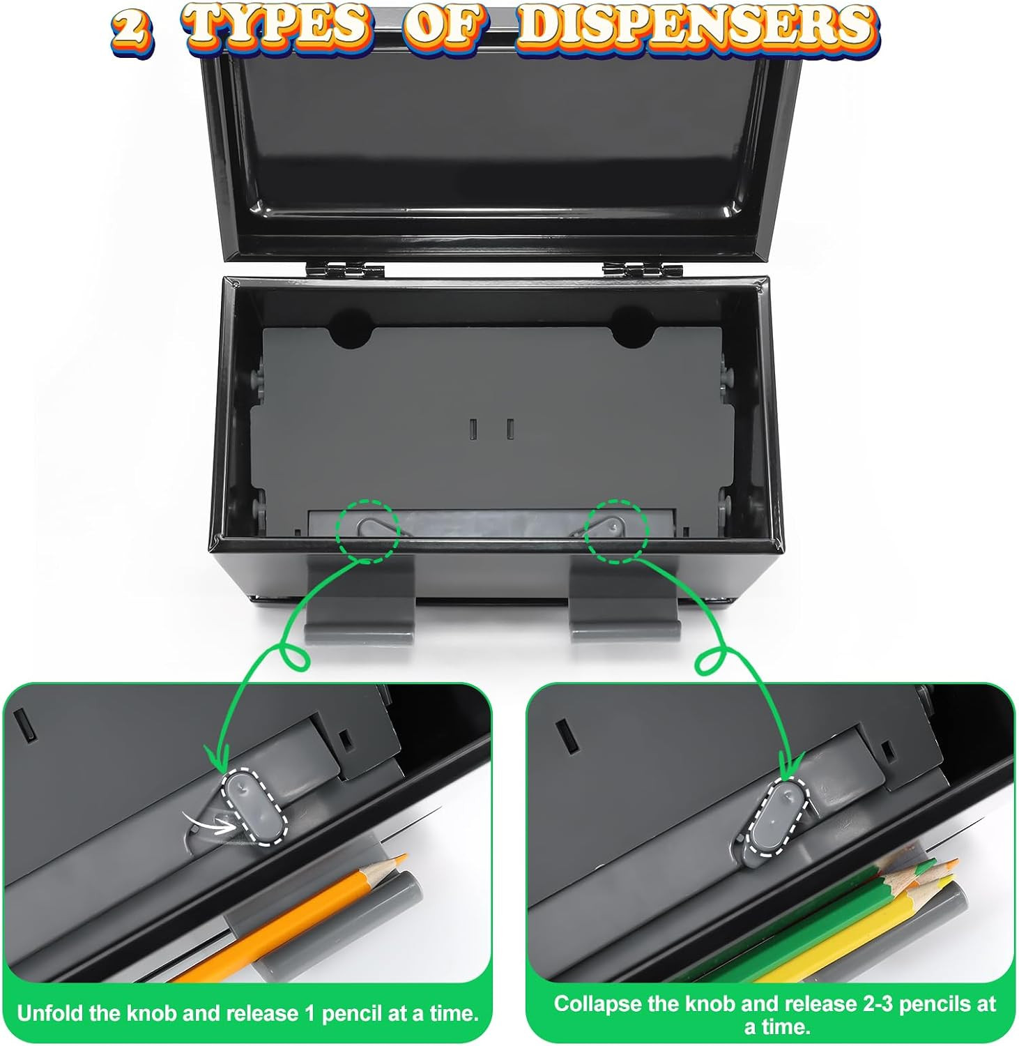 Pencil Dispenser for Classroom Stainless Steel Pencil Holder for Desk, Pencil Di