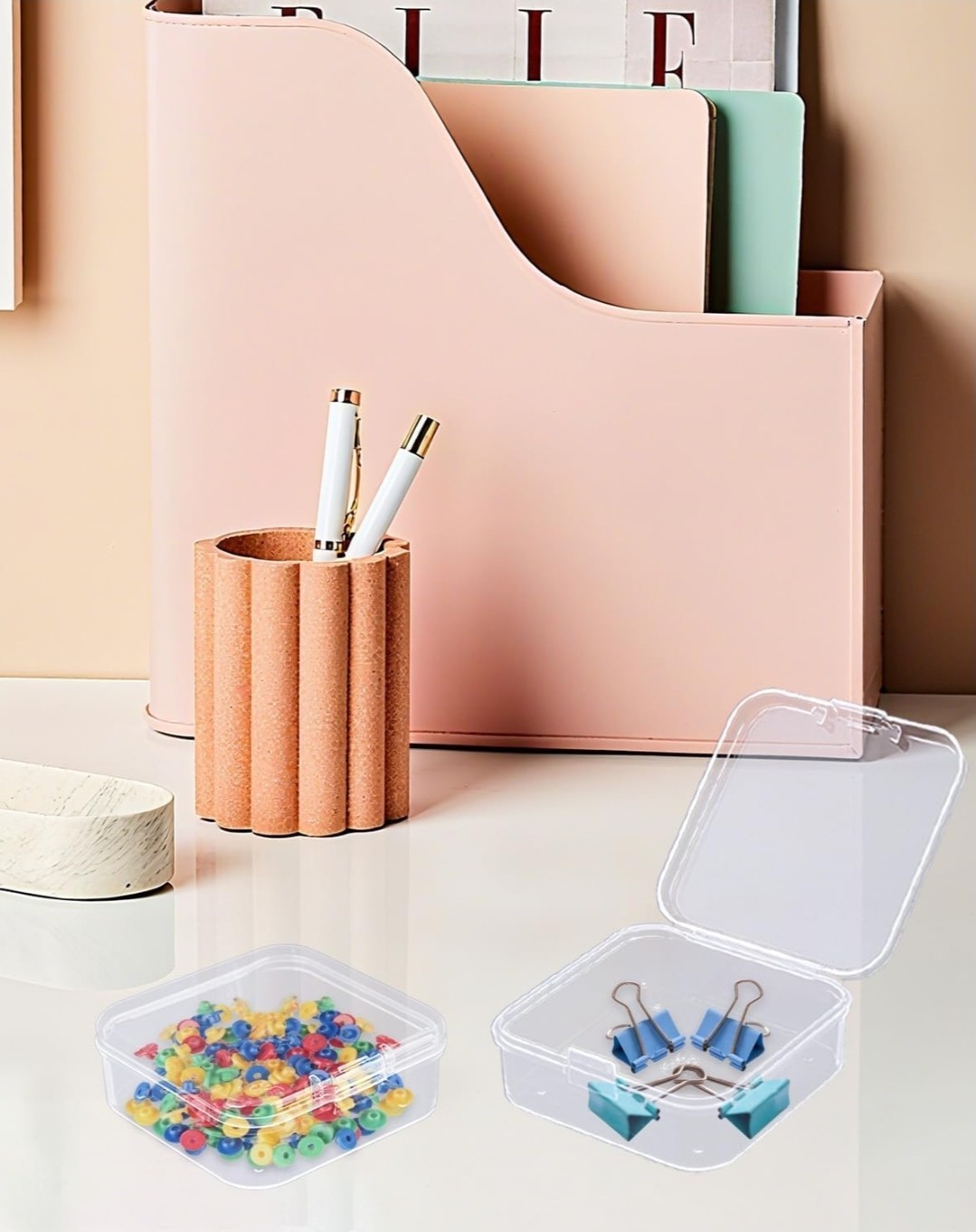 Free Shipping 24 Pack Clear Square PP Plastic Desktop Organizer Containers