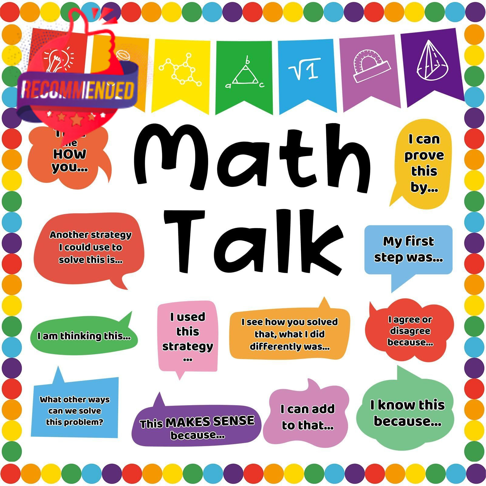 43 Pcs Math Talk Bulletin Board Set For Math Classroom Decorations Educational