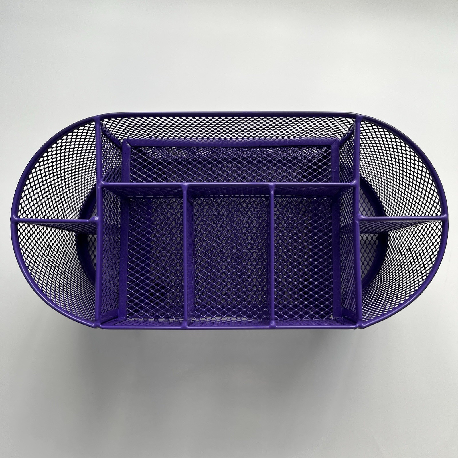 Metal Mesh Purple Pen Holder and Desk Organizer, Office Caddy Storage w/ Drawer