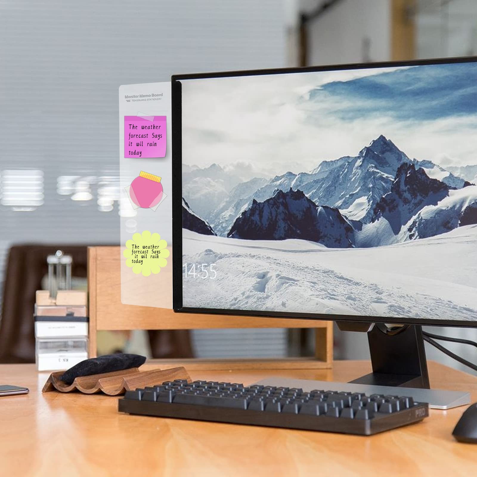Office Desk Accessories 2pcs 11.8 X 3.1 Inches, Monitor Memo Board 1