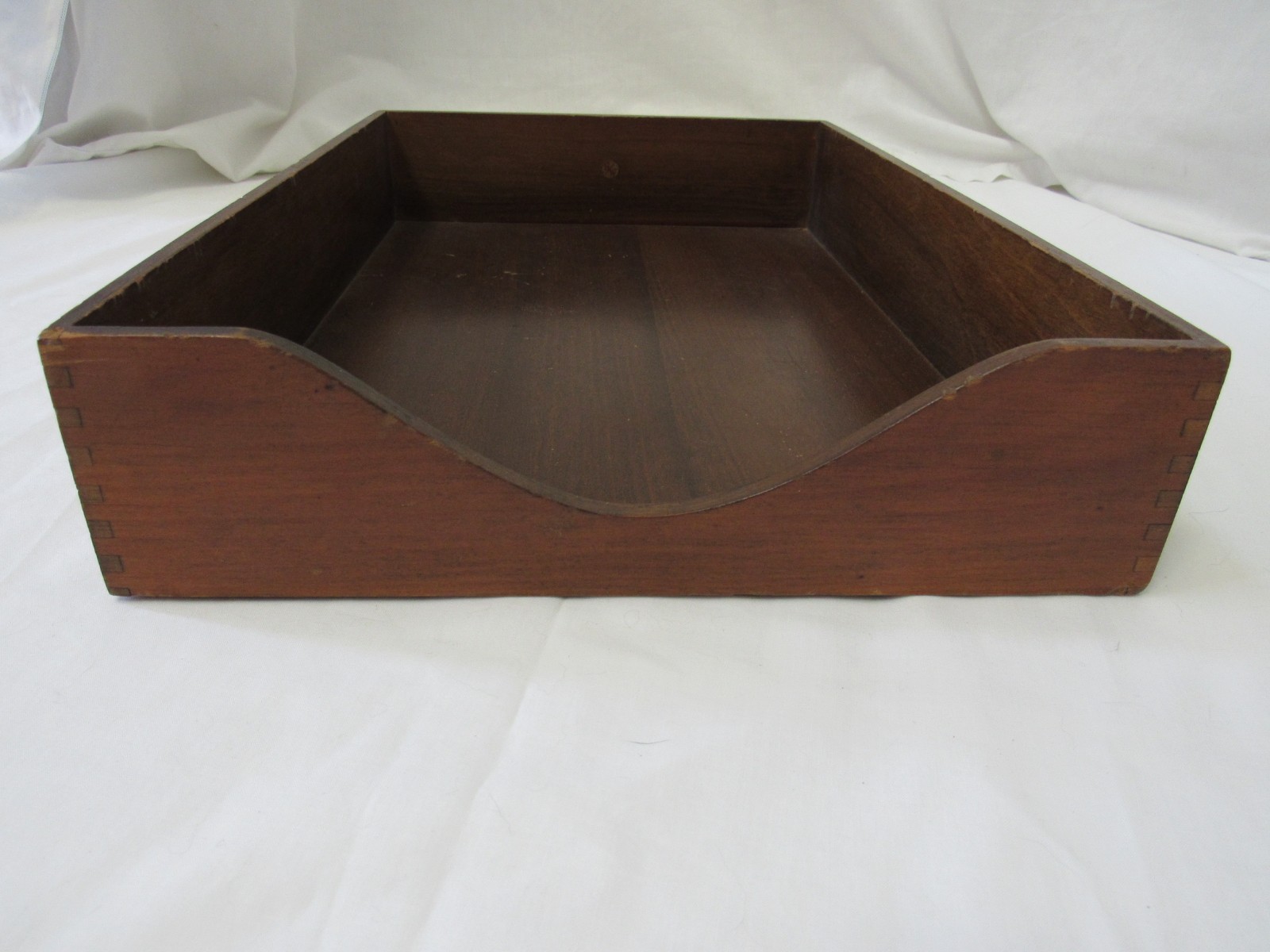 Vintage Wooden Desk Organizer By Globe Wernicke No. 4 Dovetail Edge Made in USA