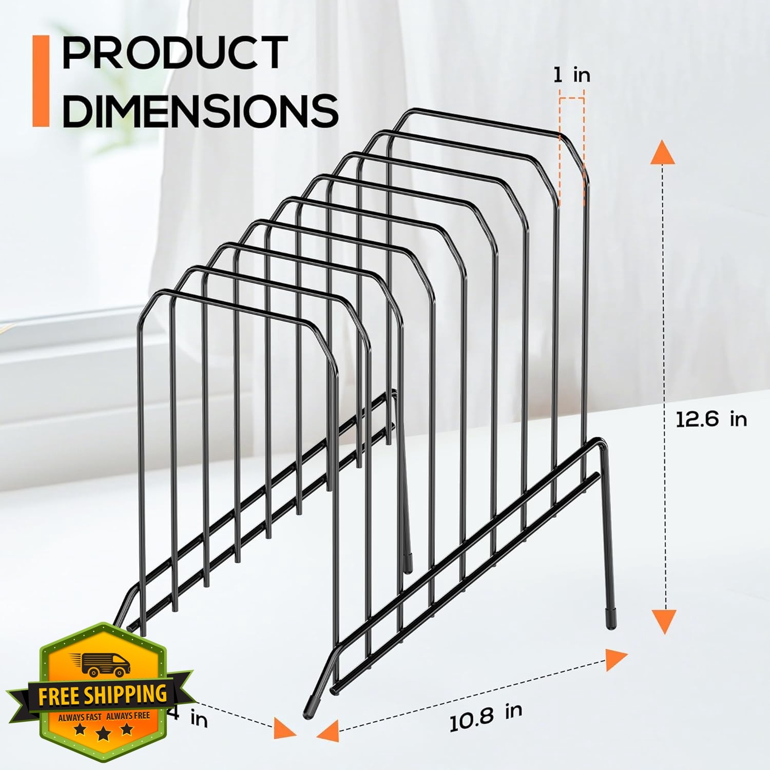 MINDEPOT Black Desk File Organizer 4 Pack