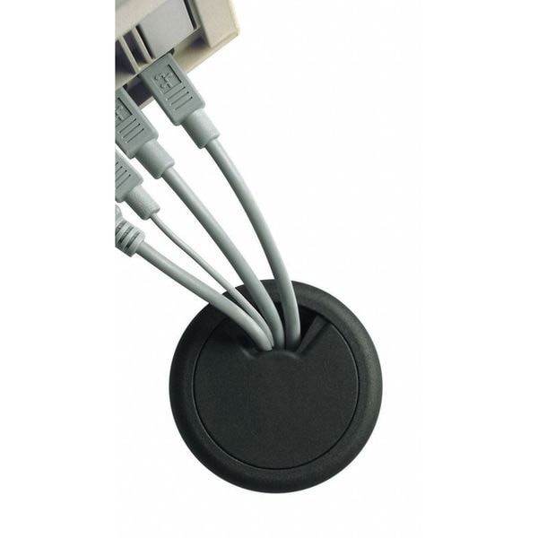 Master Caster 00203 Grommet, Desk, 3 1/8 In Dia, 1 1/8 In H, Blk