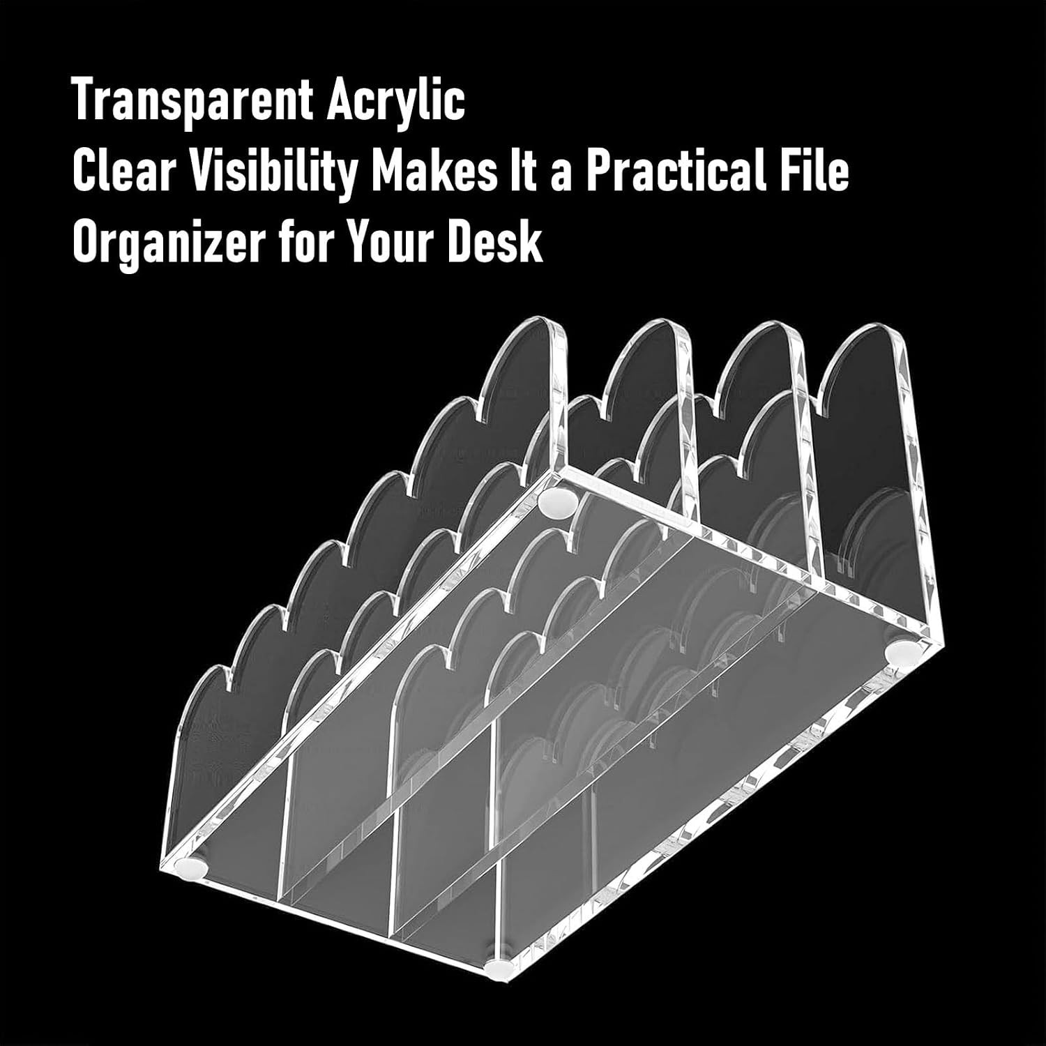 Generic Mail Organizer for Desk, 3 Compartment Acrylic Desktop File Sorter, Mult