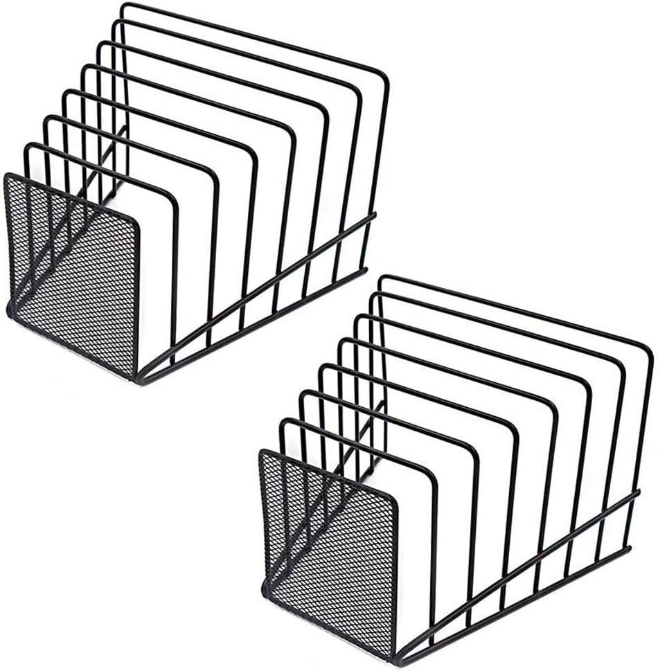 2 Pack Multi Step File Organizer Incline Desktop File Sorter Metal Wire Mesh Ste