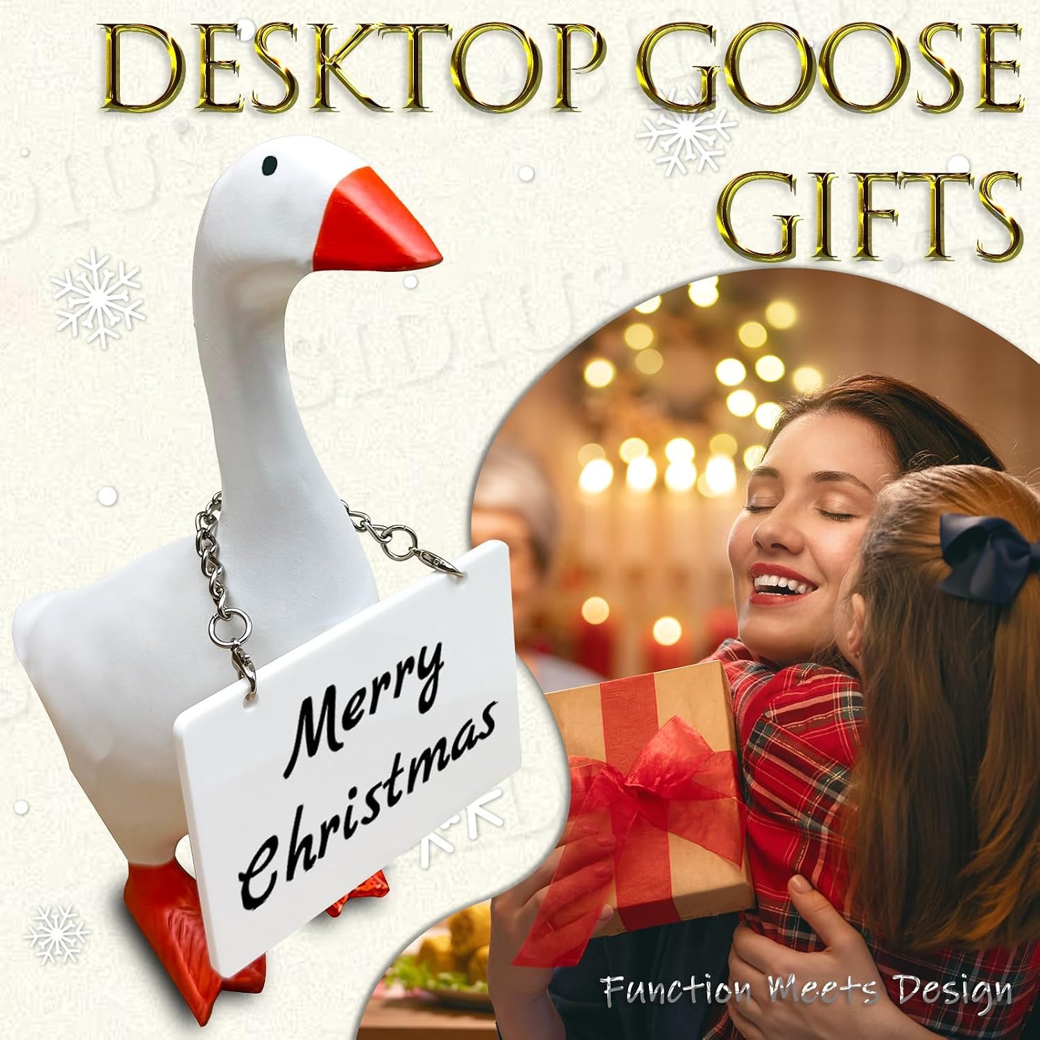 Desk Goose Accessories with White Acrylic Sheet, Magnetic Marker & Silver-Plated