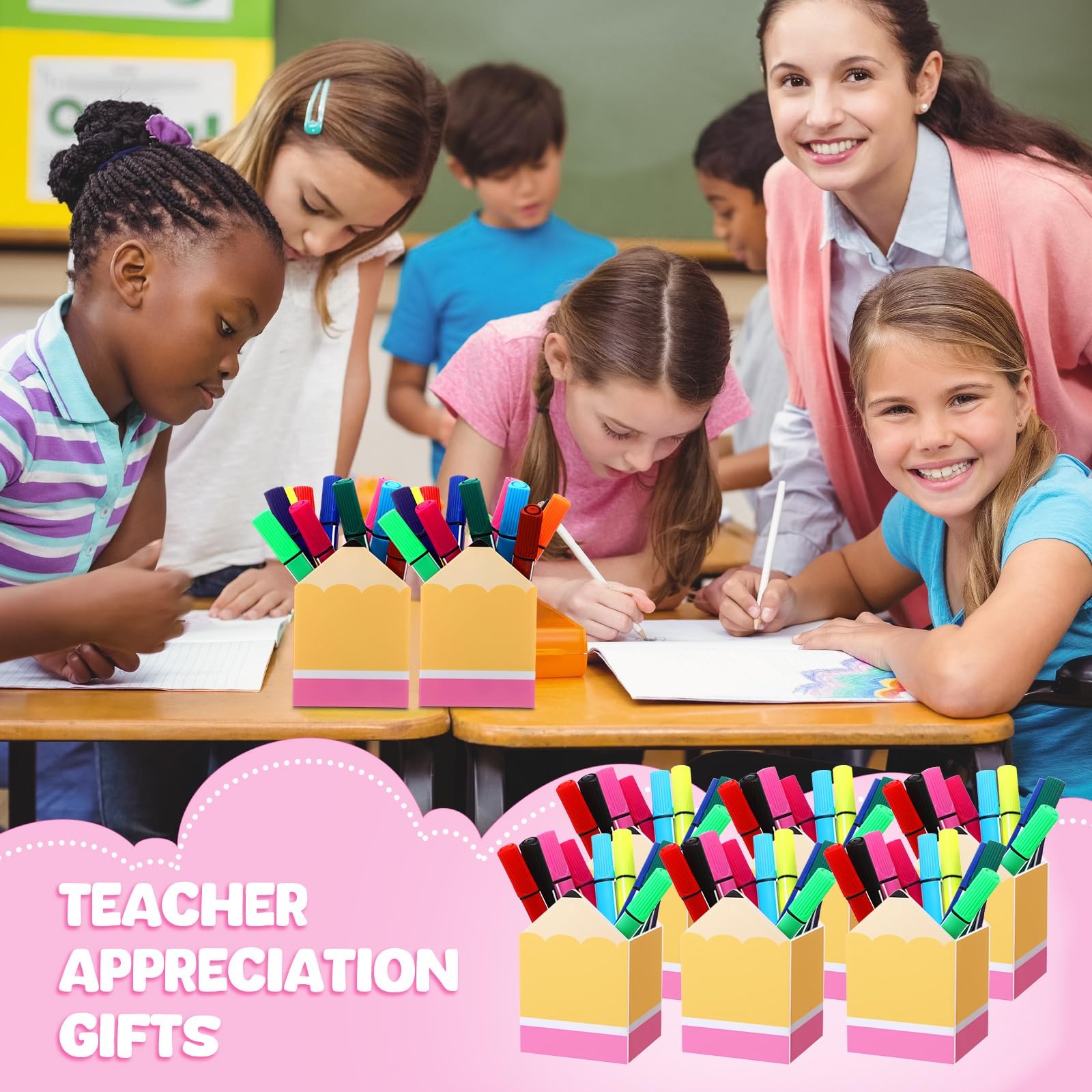 10 Pcs Pencil Shaped Pen Holders Teacher Appreciation Gifts Acrylic Pen Stora…