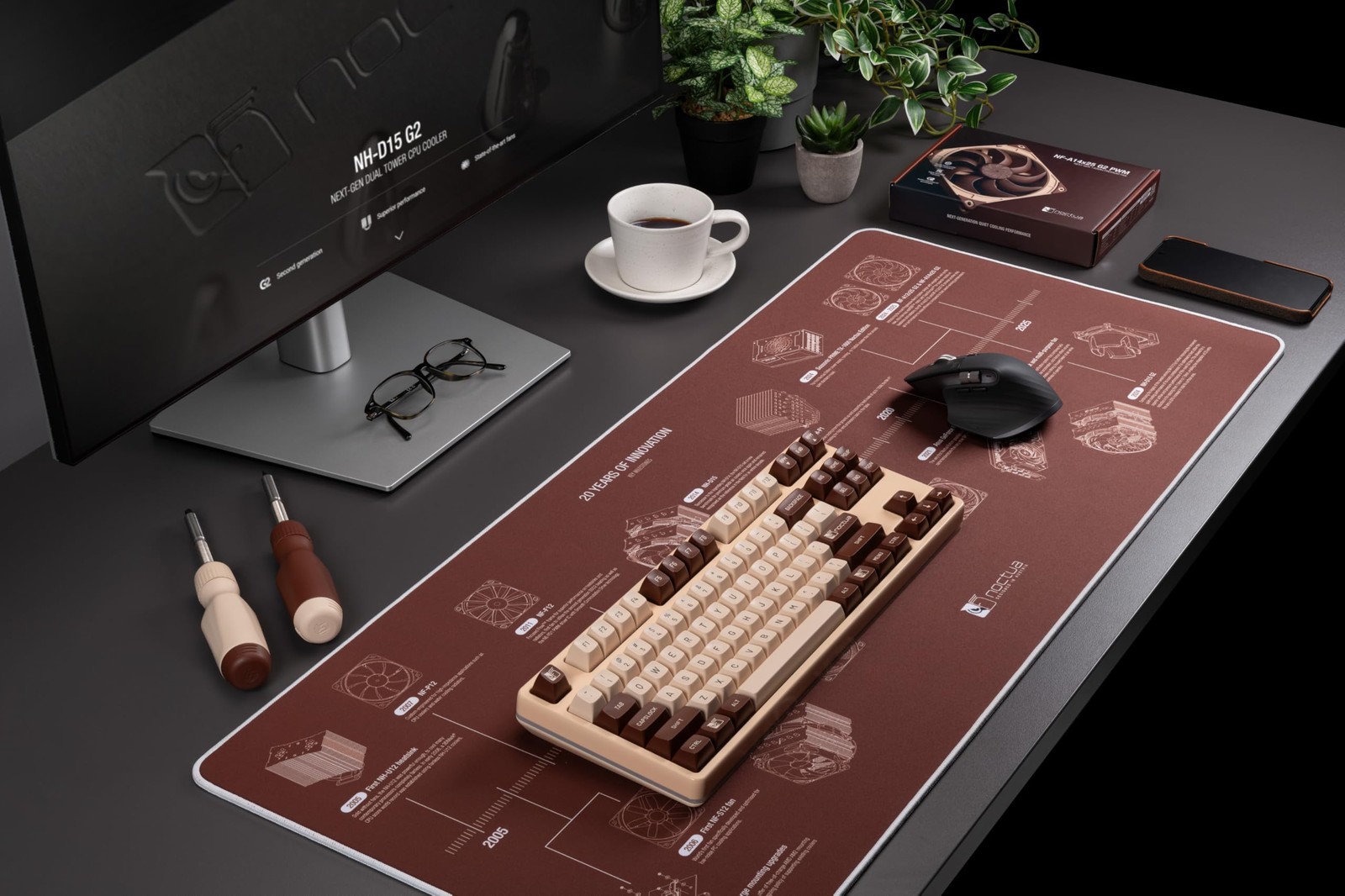Noctua Np-Dm3 20-Year Anniversary Desk Mat 90X40Cm Brown