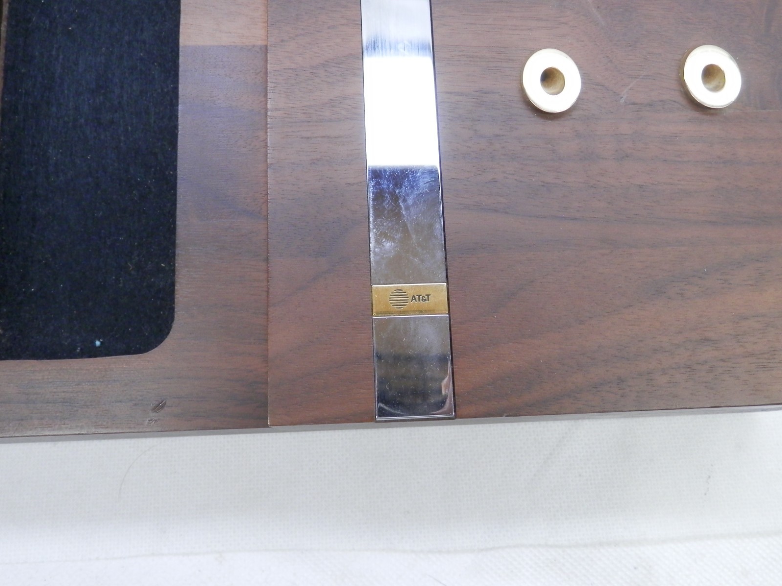 Vintage Jostens Executive Desk Organizer AT&T w/Brass Clock About 10″ x 10″ Wood