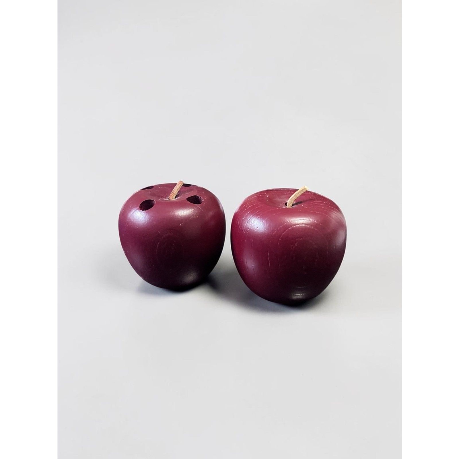 2.5″ Wooden Red Apple Pencil Holder & Card Holder with Faux Leather Stem