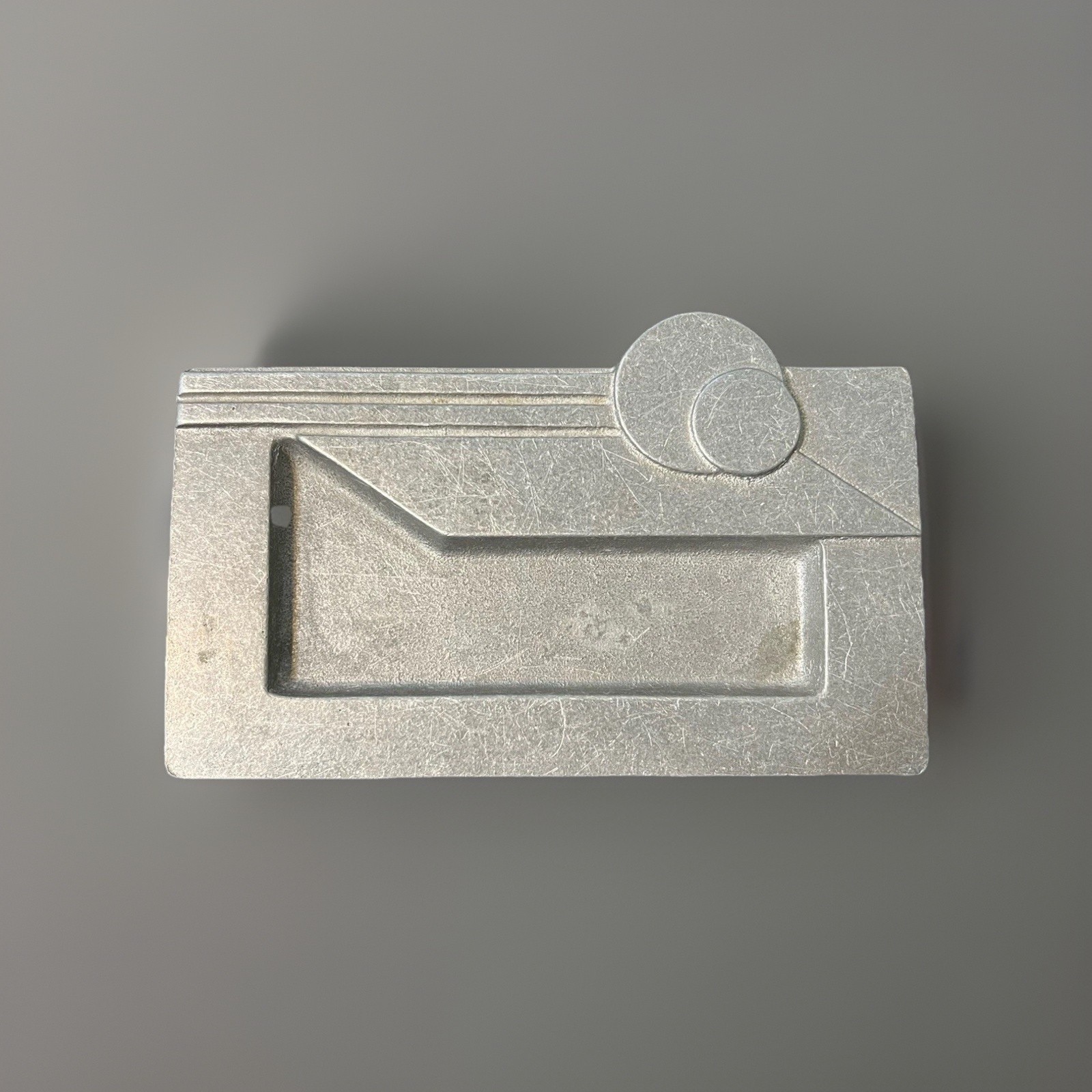 Pewter Catchall Tray 1987 S Nellas Postmodern Art Deco Desk Organizer Geometric