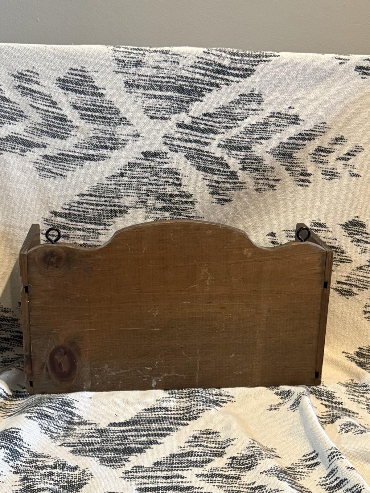 Vintage Wooden Desk Top Caddy Organizer Box Trinket Shelf