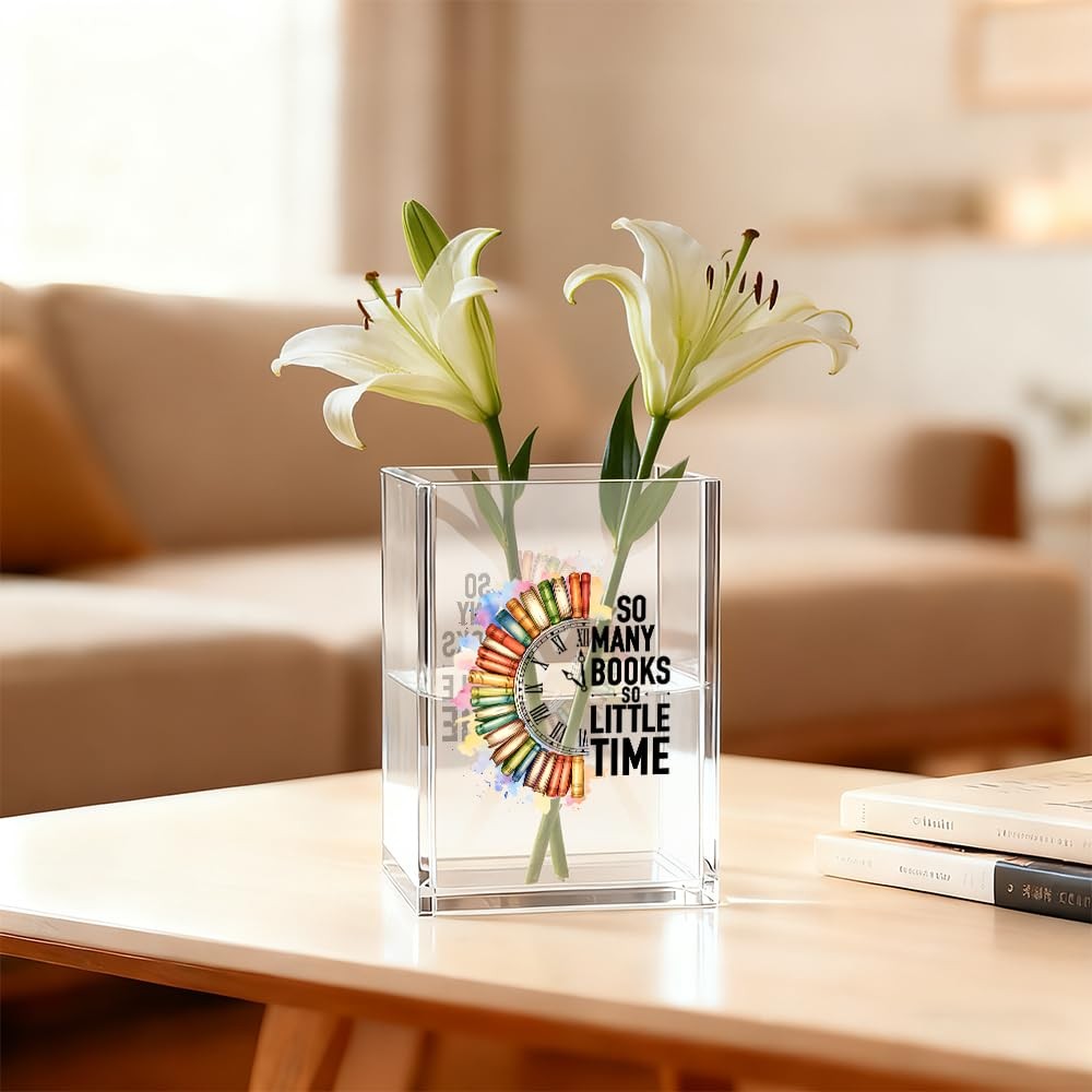 So Many Books So Little Time Acrylic Pen Holder Cosmetic Organizer, Funny Boo…