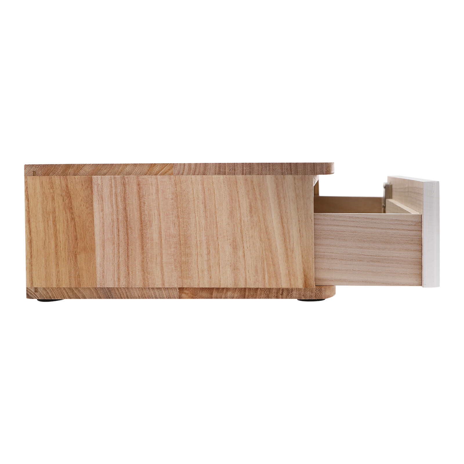 Desktop Storage Box w/ Lockable Drawer Wooden Office Supplies Drawer Organizer