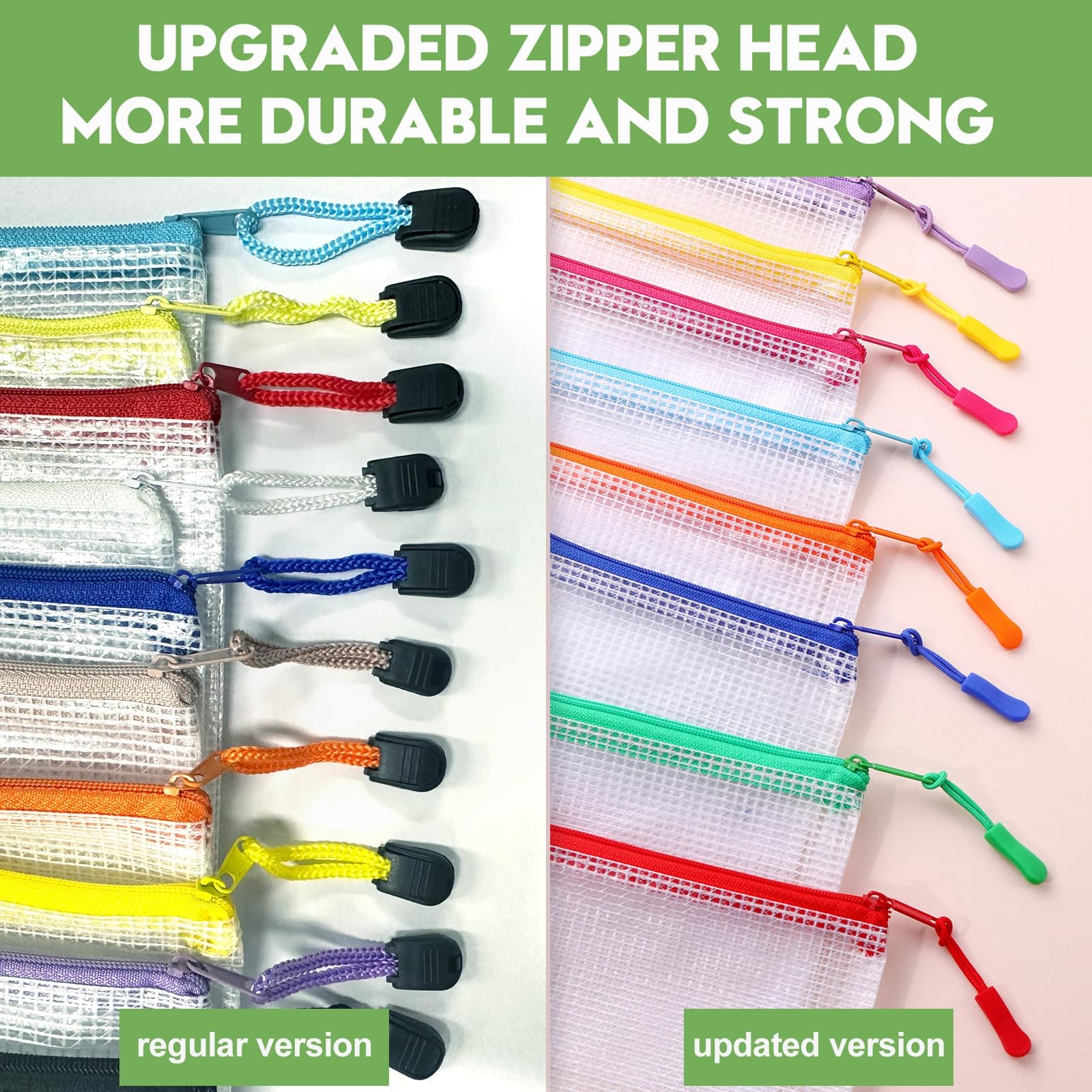 24pcs Mesh Zipper Pouch File Bags Puzzle Storage Bags, A3 17×12 Inches Large …