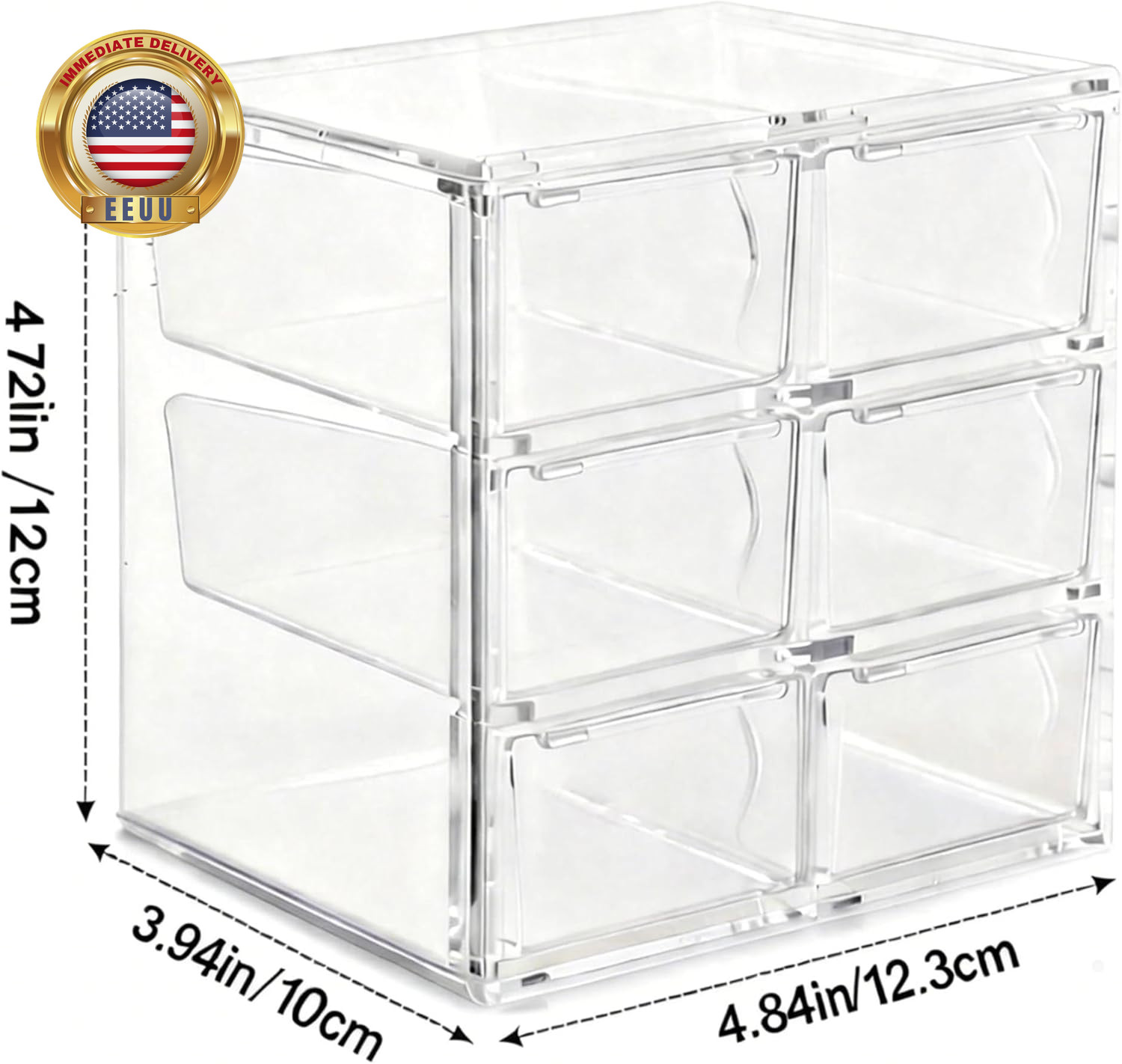 Acrylic Drawer Organizer, Clear Desk Organizer with Drawer, Plastic Stackable St