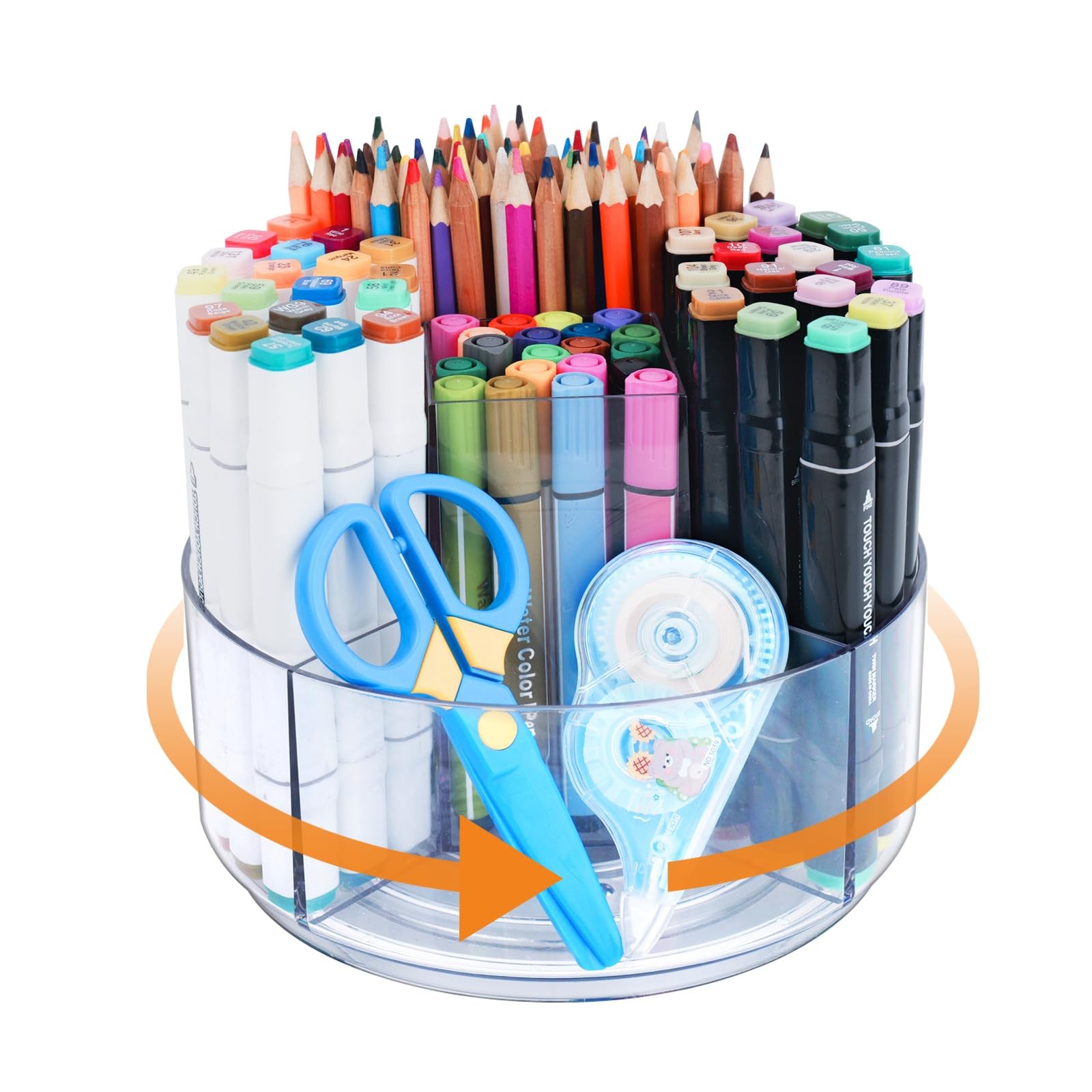 5 Slots Acrylic Pen Marker Crayon Organizer for Home Office School Art Supplies