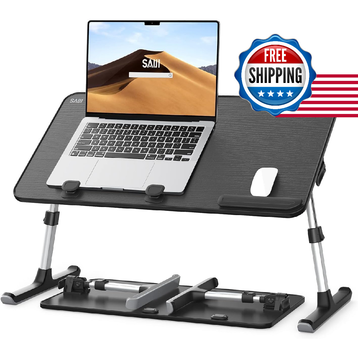 Saiji Adjustable Laptop Stand For Bed Lap Desk Bed Tray Table Light Weight