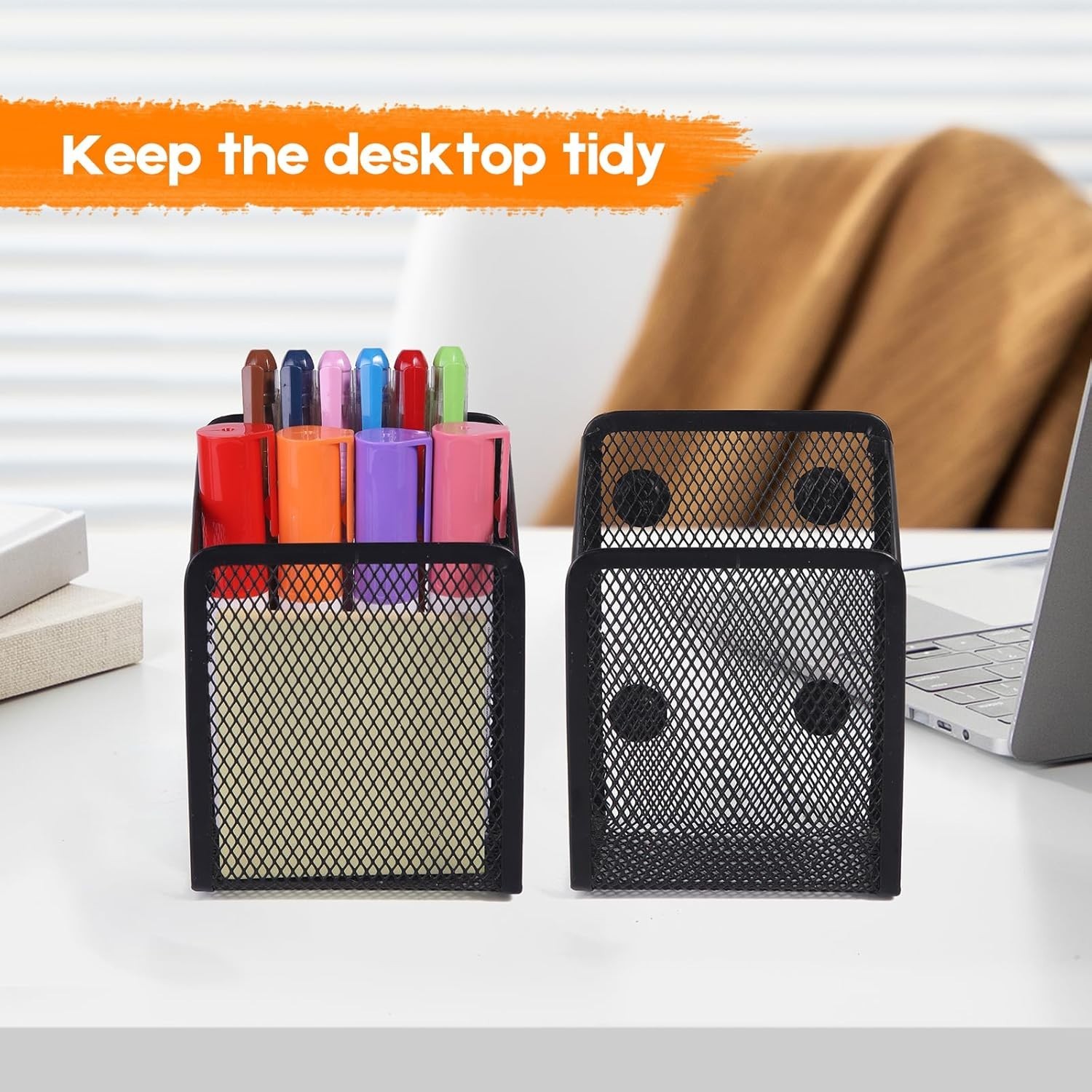 Durable Magnetic Pencil Holder – Rust-Resistant Mesh Organizer for Stationery