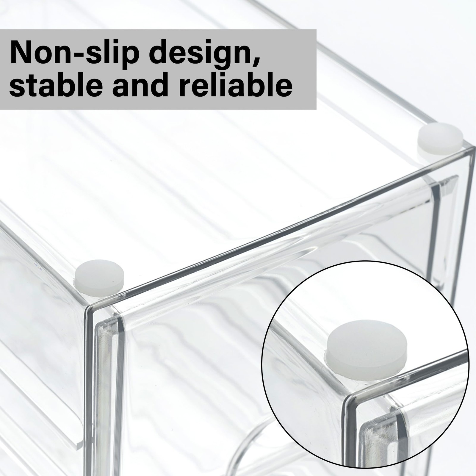 Prsildan Acrylic Drawer Makeup Organizer 10″H x 4.2″W x 6.9″D, Transparent