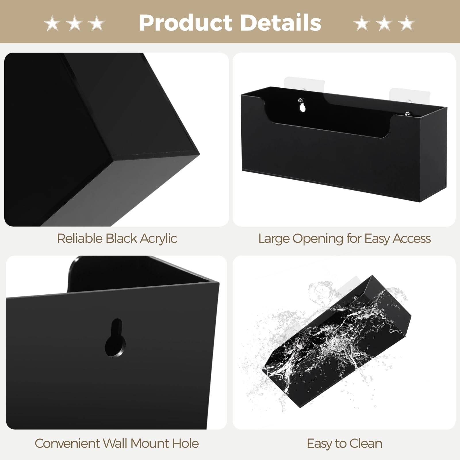 Clear Acrylic Mail Holder Box for Desk or Wall Mount, Mail Organizer Countert…