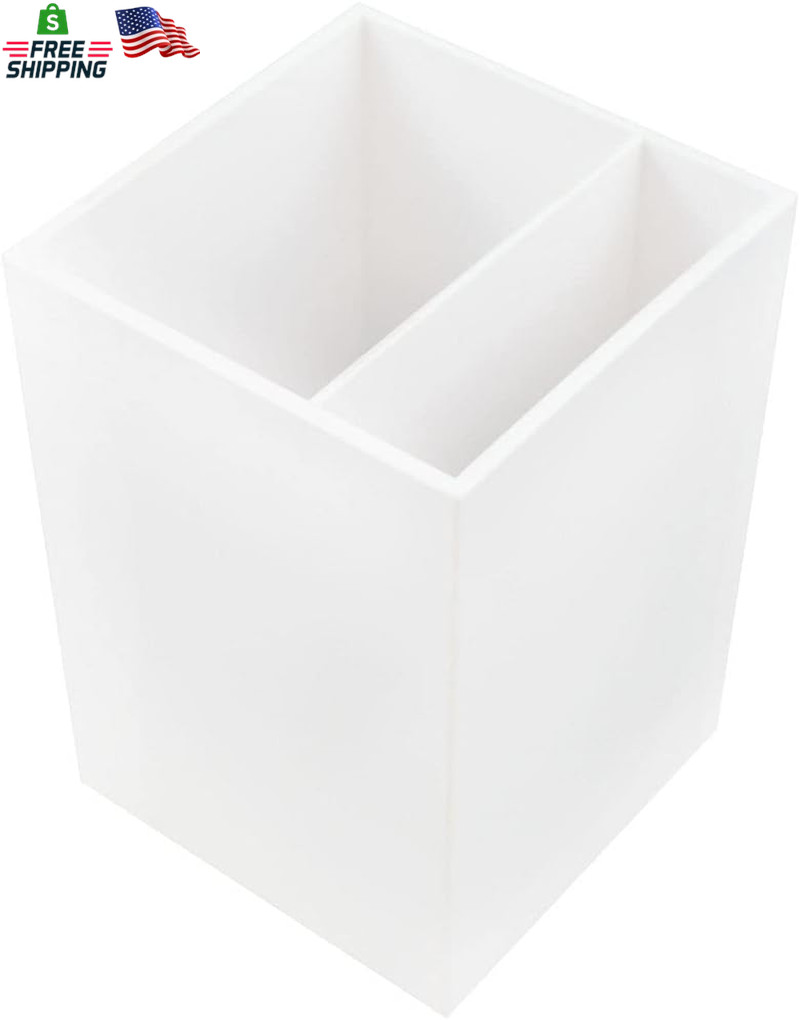 JAM PAPER Plastic Pen Holder – White – Desktop Pencil Cup – Sold Individually