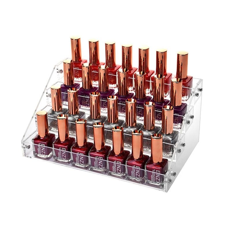 NentMent Nail Polish Organizer Display Rack 4 Layers Clear Transparent