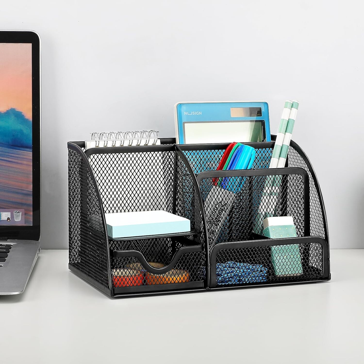 MaxGear Mesh Desk Organizer, Desktop Organizer 8.7 x 5.5 x 5 inch, 1 Pack