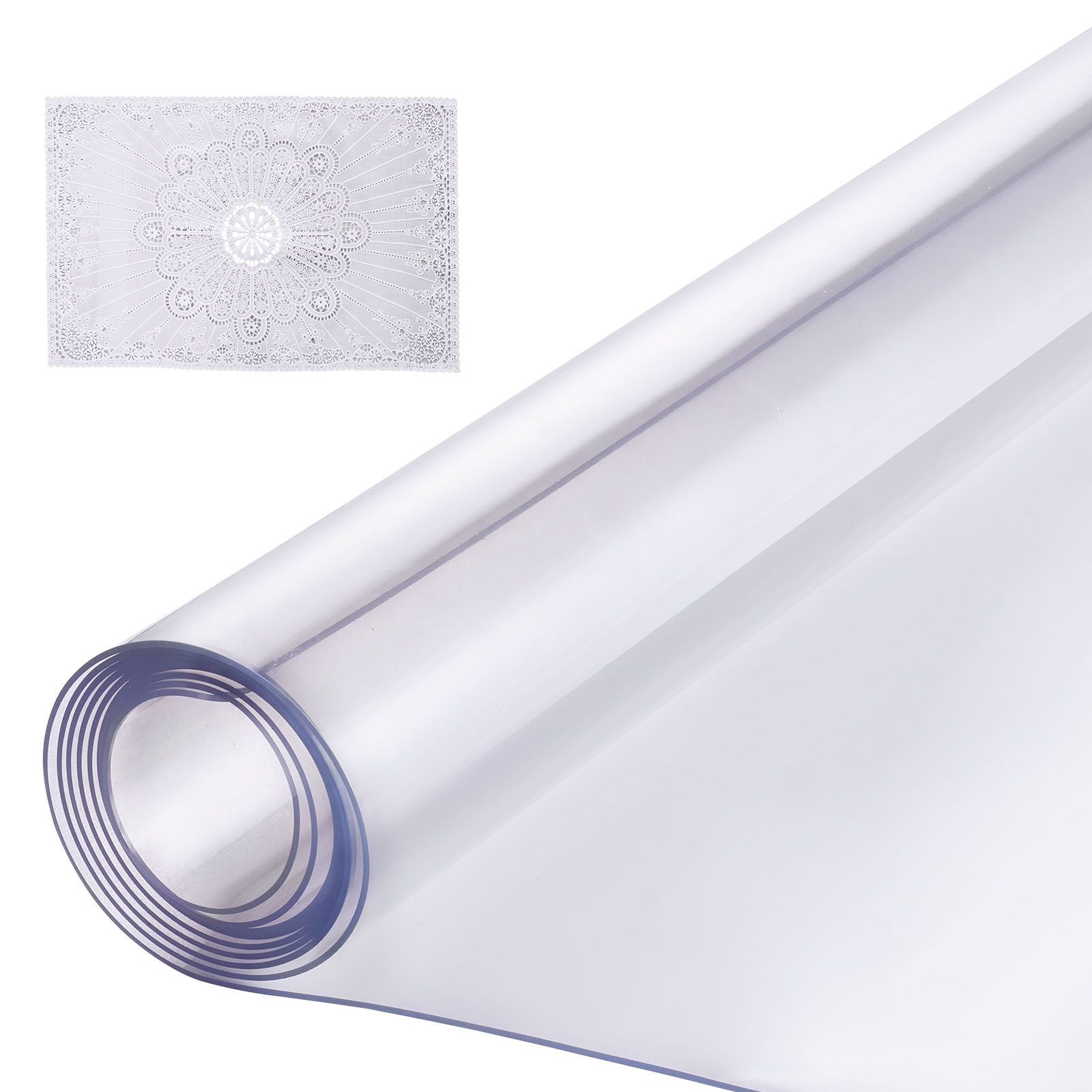 Plastic Table Cover, 24 x 96 Inch 1.5 mm Thick Clear Table Protector, Rectangle
